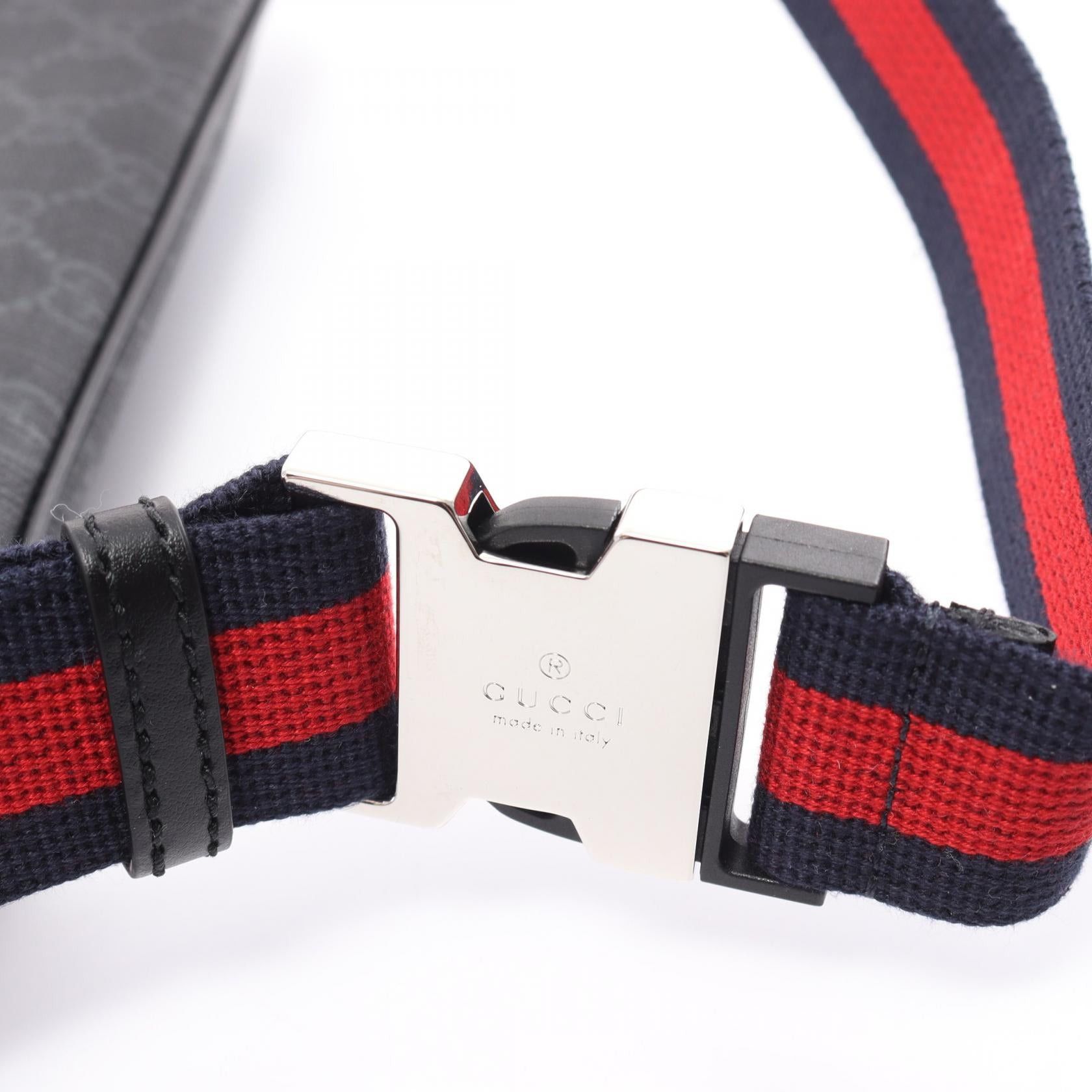 Gucci Gucci Gg Supreme Belt Bag Body Coated Canvas Leather Black Gray Size ONE SIZE - 7 Thumbnail