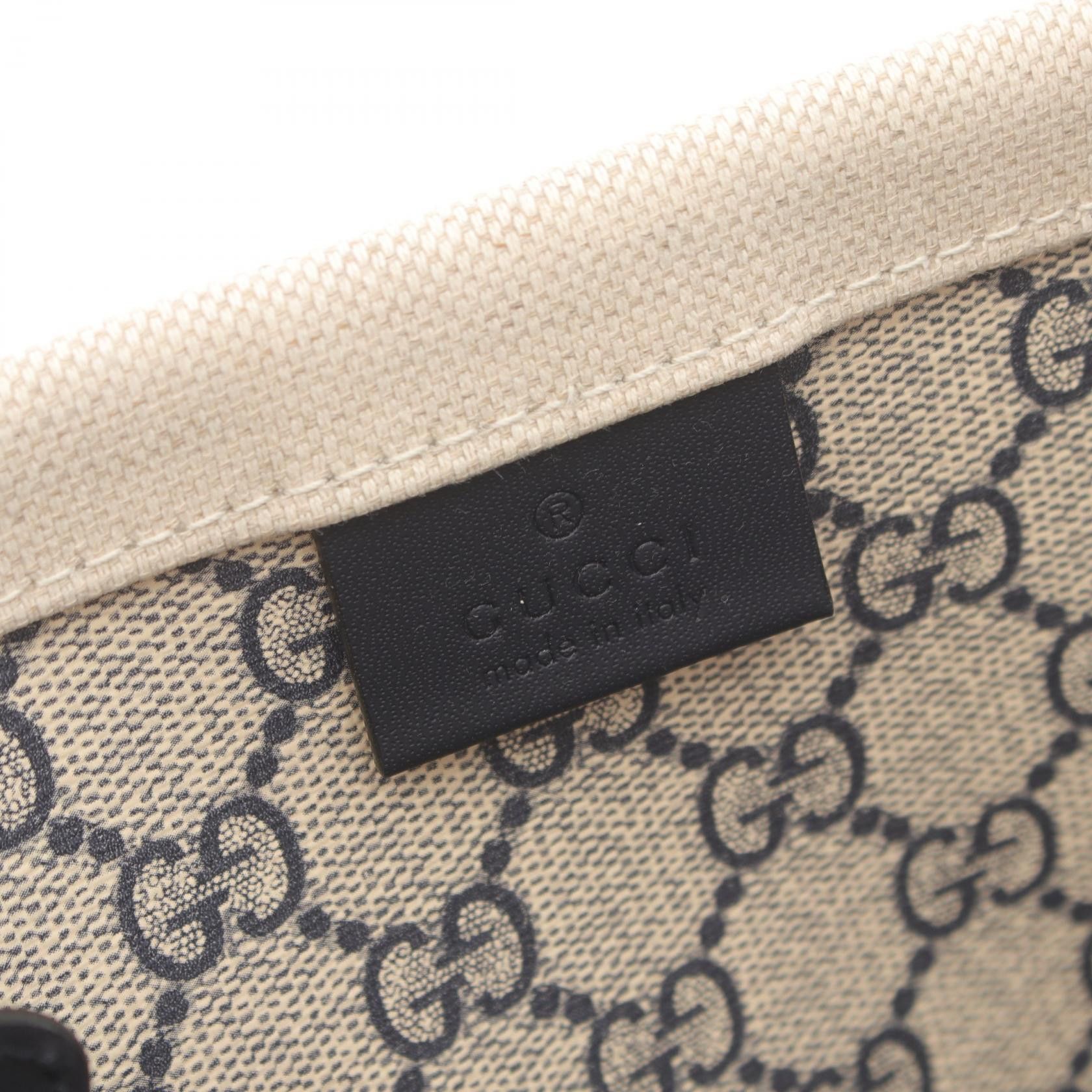 Gucci Gucci Print Tote Bag Handbag Canvas Leather Beige Navy Bordeaux Size ONE SIZE - 4 Thumbnail