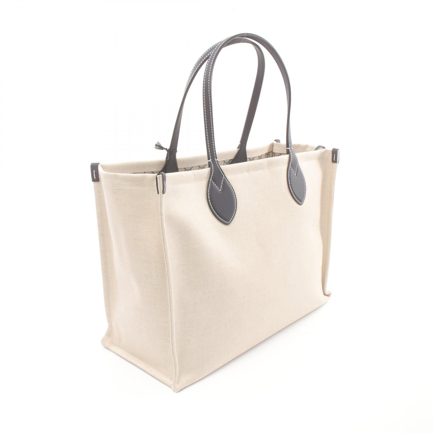 Gucci Gucci Print Tote Bag Handbag Canvas Leather Beige Navy Bordeaux Size ONE SIZE - 2 Thumbnail
