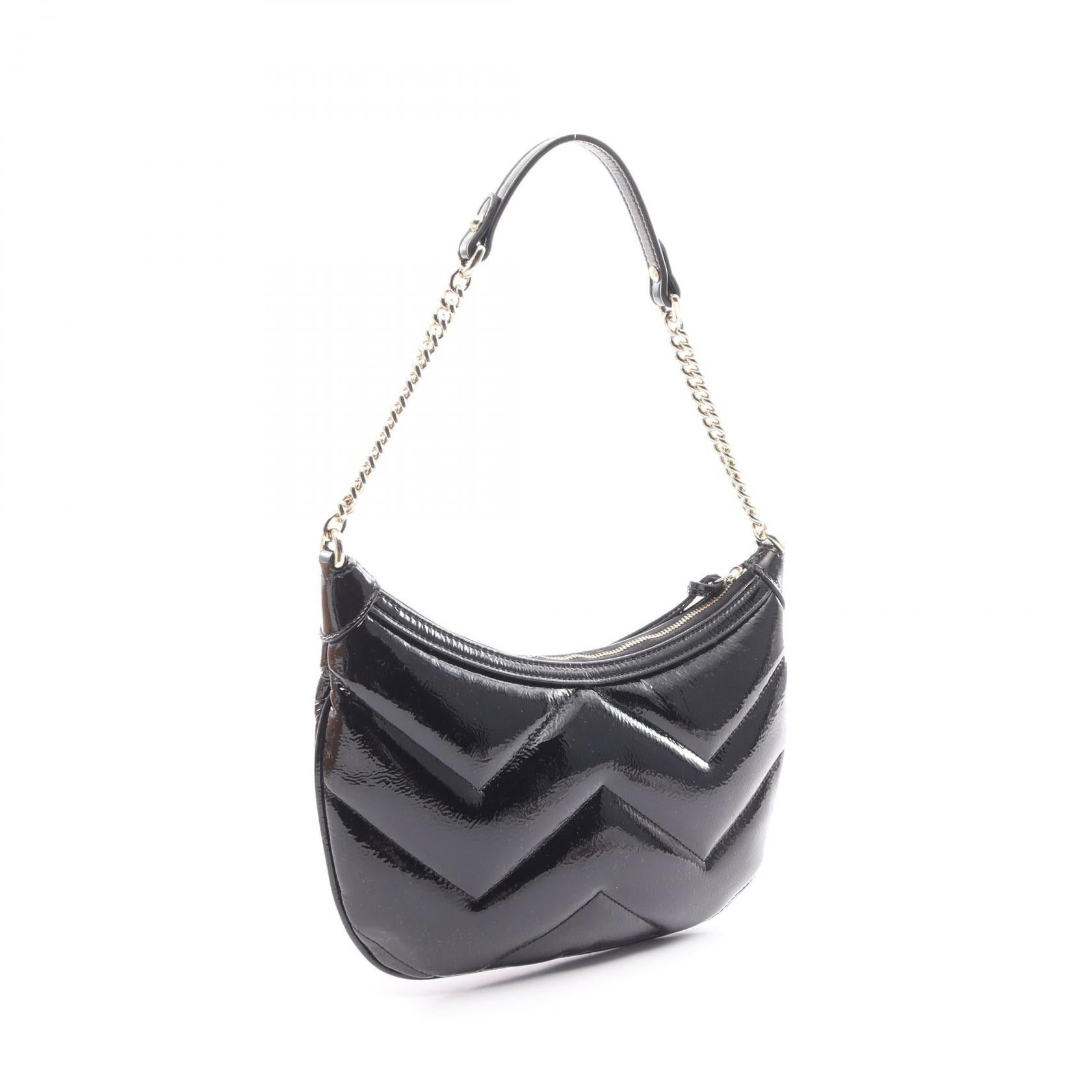 Gucci Gucci Gg Marmont Small Shoulder Bag Patent Leather Black Size ONE SIZE - 2 Thumbnail