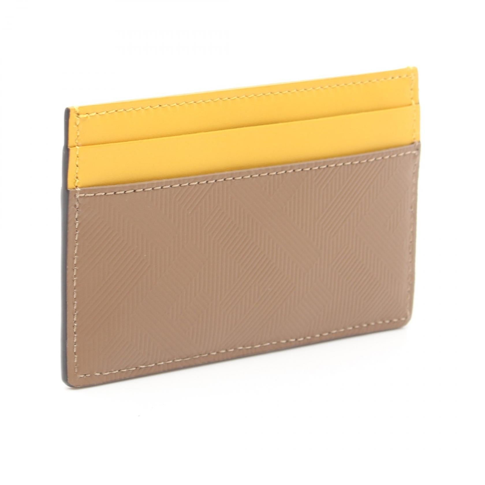 Fendi Fendi Shadow Card Case Leather Brown Size ONE SIZE - 2 Thumbnail