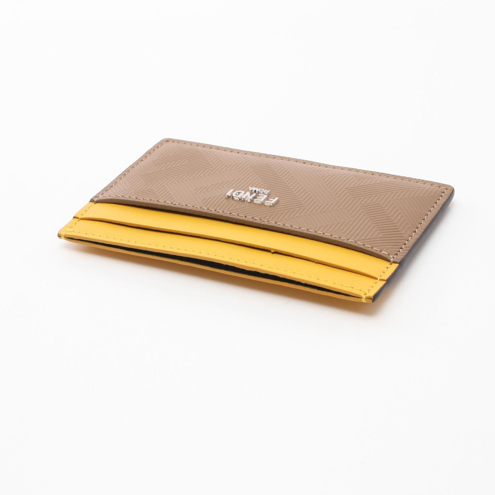 Fendi Fendi Shadow Card Case Leather Brown Size ONE SIZE - 3 Thumbnail