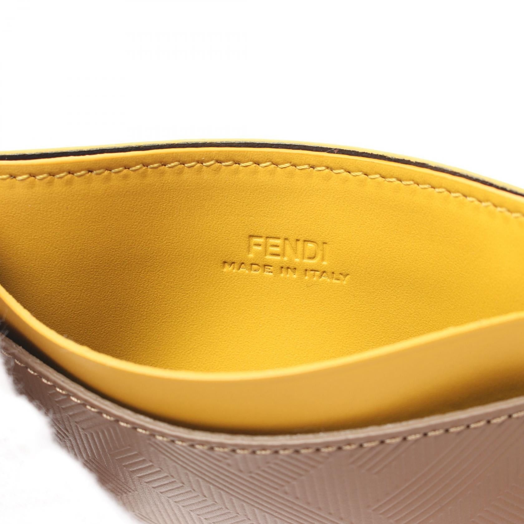 Fendi Fendi Shadow Card Case Leather Brown Size ONE SIZE - 4 Thumbnail