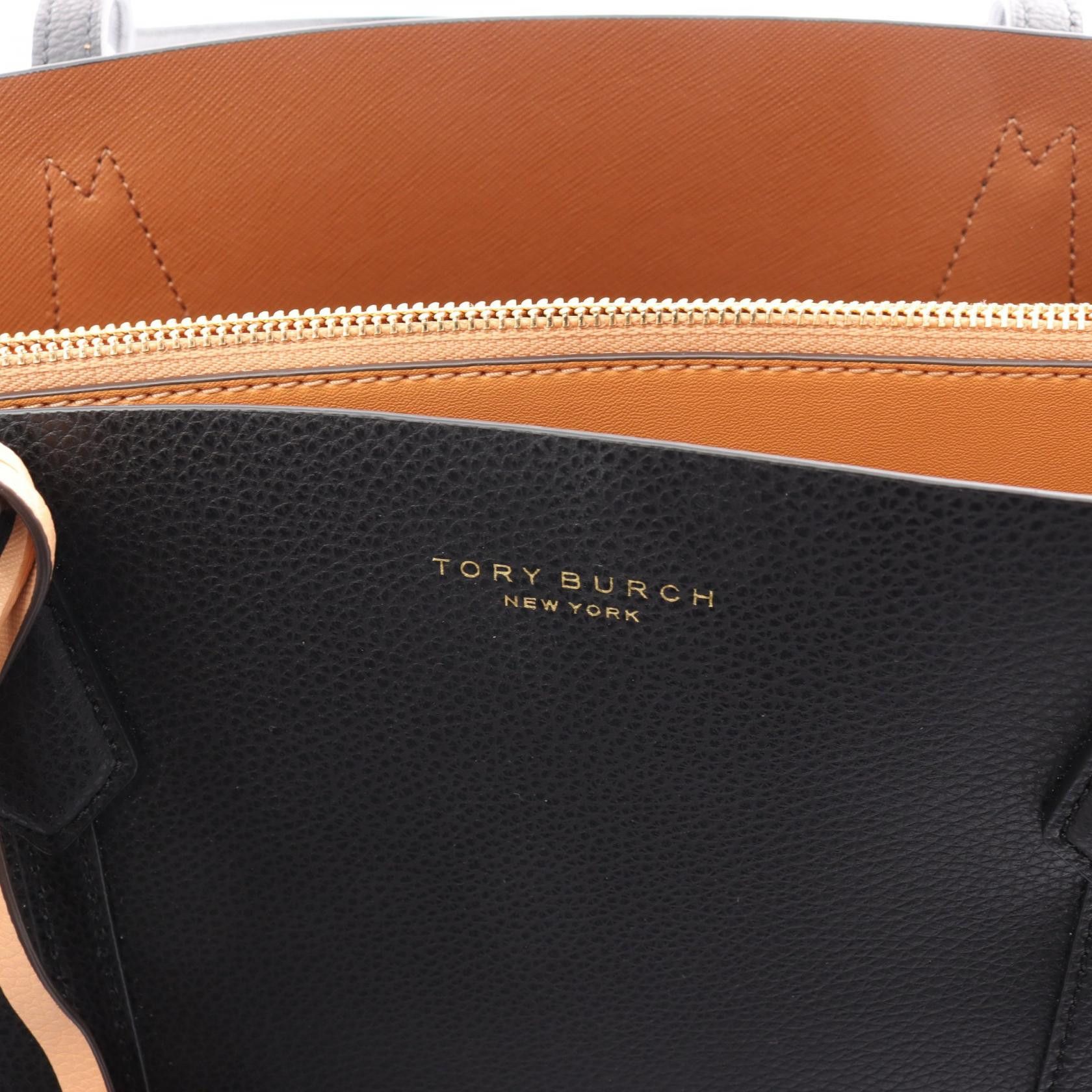 Tory Burch Tory Burch Perry Triple Compartment Handbag Tote Bag Leather Black Size ONE SIZE - 4 Thumbnail