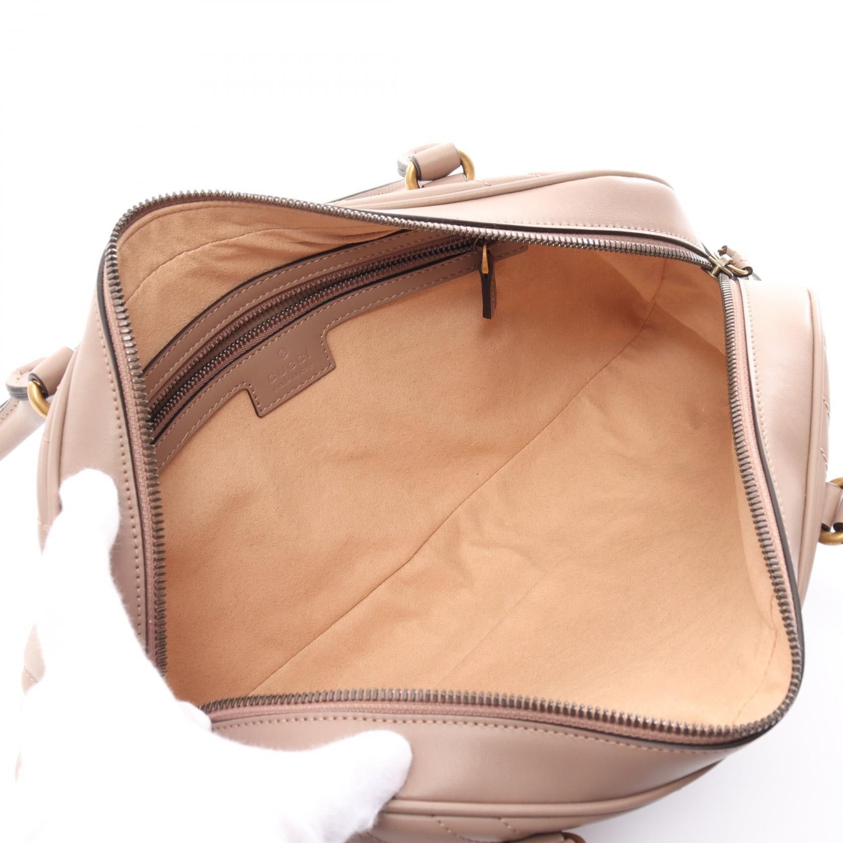 Gucci Gucci Gg Marmont Medium Top Handle Bag Handbag Tote Leather Pink Size ONE SIZE - 3 Thumbnail