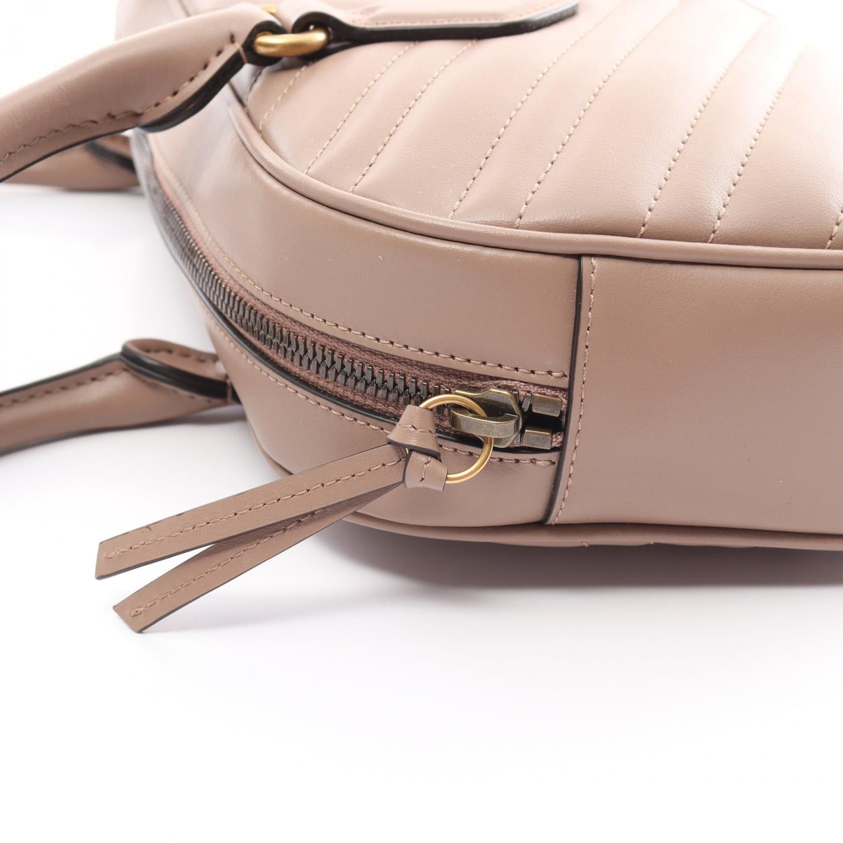 Gucci Gucci Gg Marmont Medium Top Handle Bag Handbag Tote Leather Pink Size ONE SIZE - 5 Thumbnail