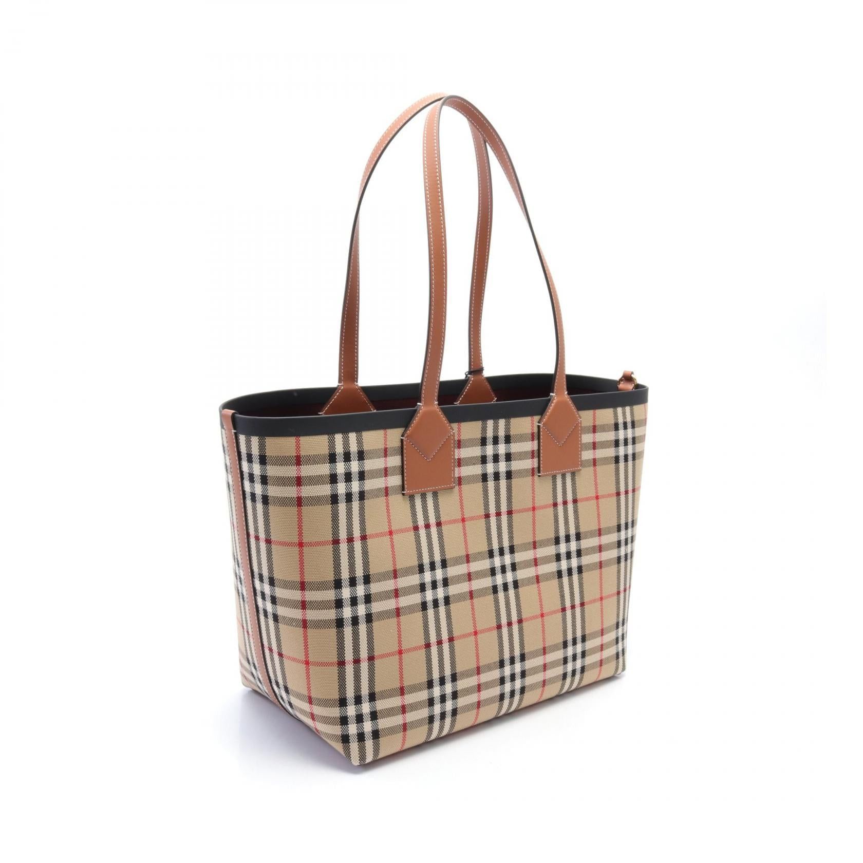 Burberry Burberry Handbag Tote Bag Canvas Leather Beige Brown Multicolor Size ONE SIZE - 2 Thumbnail
