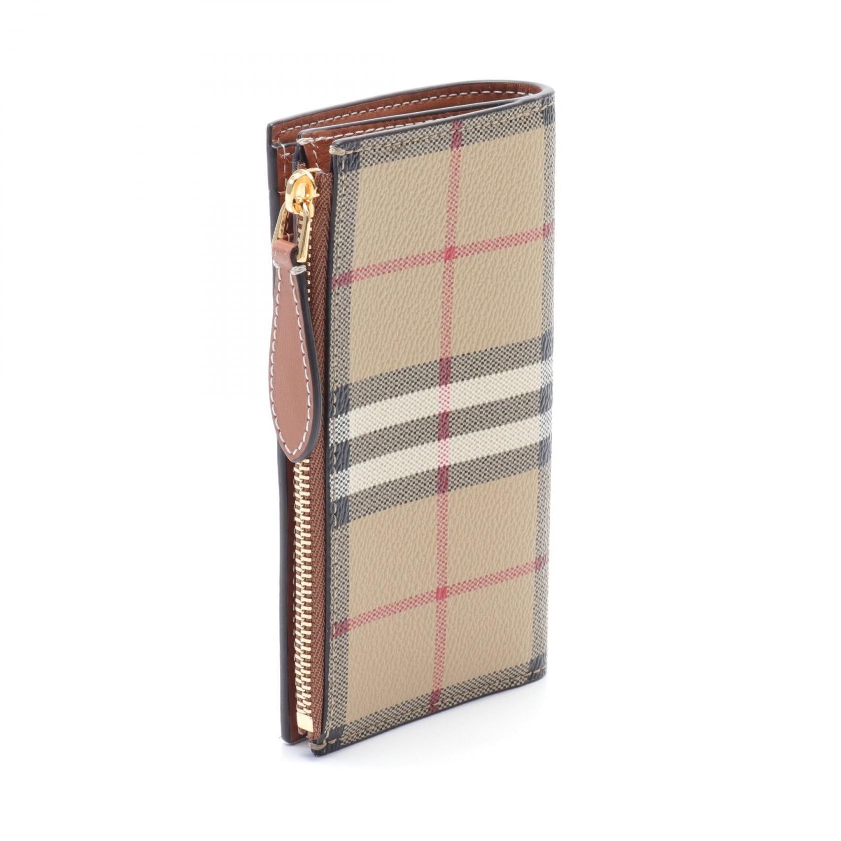 Burberry Burberry Bifold Bi-Fold Long Wallet Coated Canvas Beige Multicolor Size ONE SIZE - 2 Thumbnail
