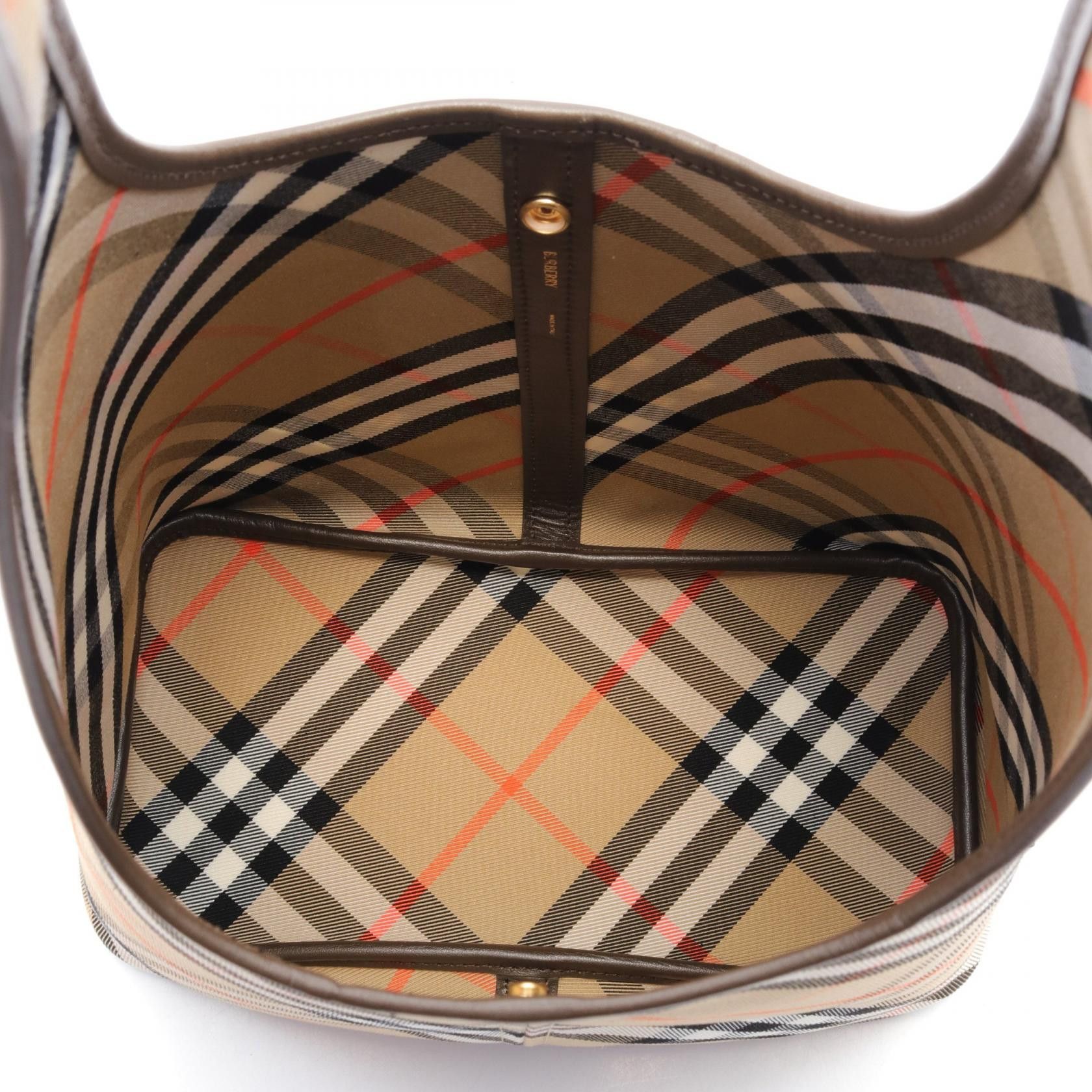 Burberry Burberry Shoulder Bag Canvas Leather Beige Brown Multicolor Size ONE SIZE - 3 Thumbnail