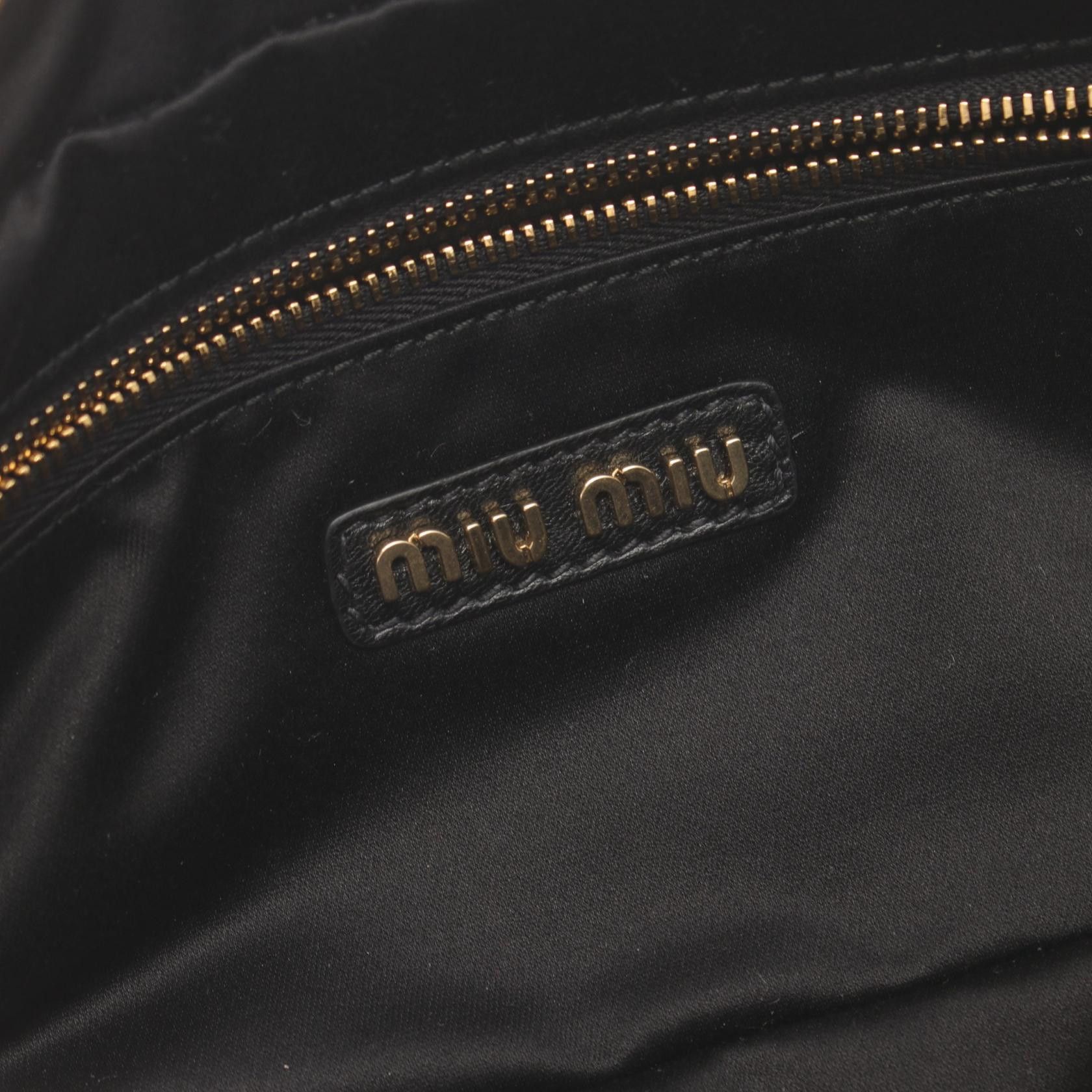 Miu Miu Miu Miu Matelasse Clutch Bag Leather Black Size ONE SIZE - 4 Thumbnail