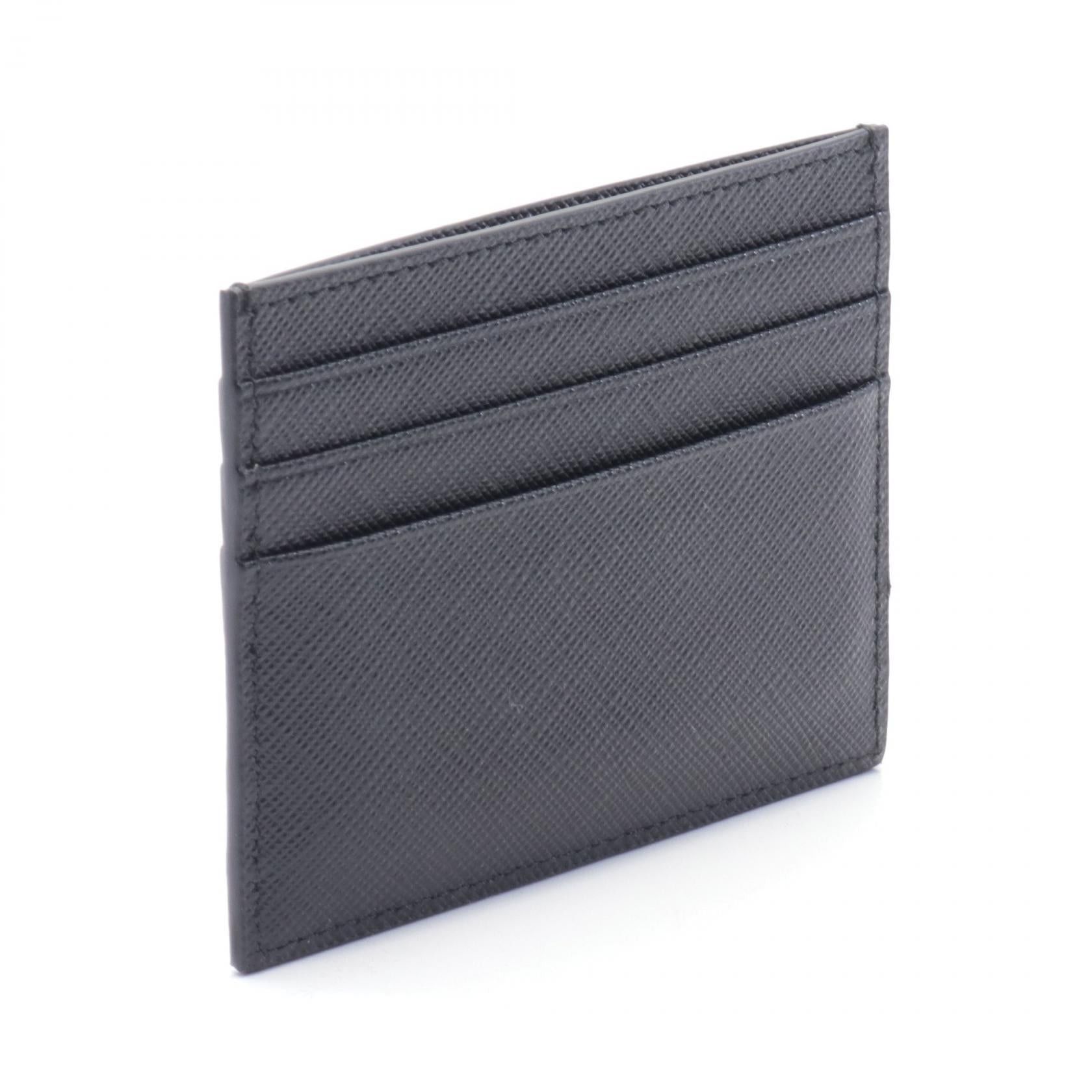 Prada Prada Saffiano Print Card Case Leather Black Size ONE SIZE - 2 Thumbnail