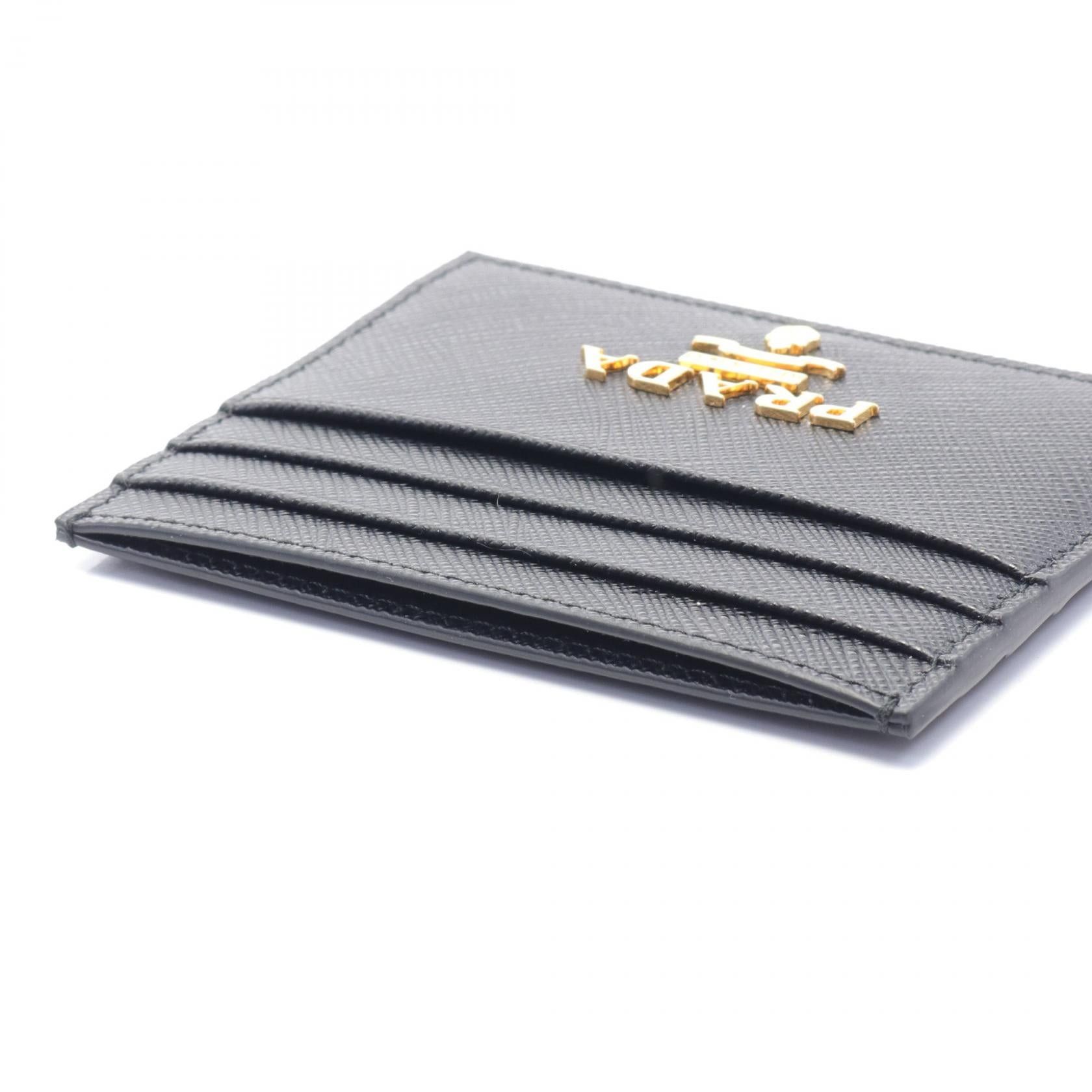 Prada Prada Saffiano Print Card Case Leather Black Size ONE SIZE - 3 Thumbnail