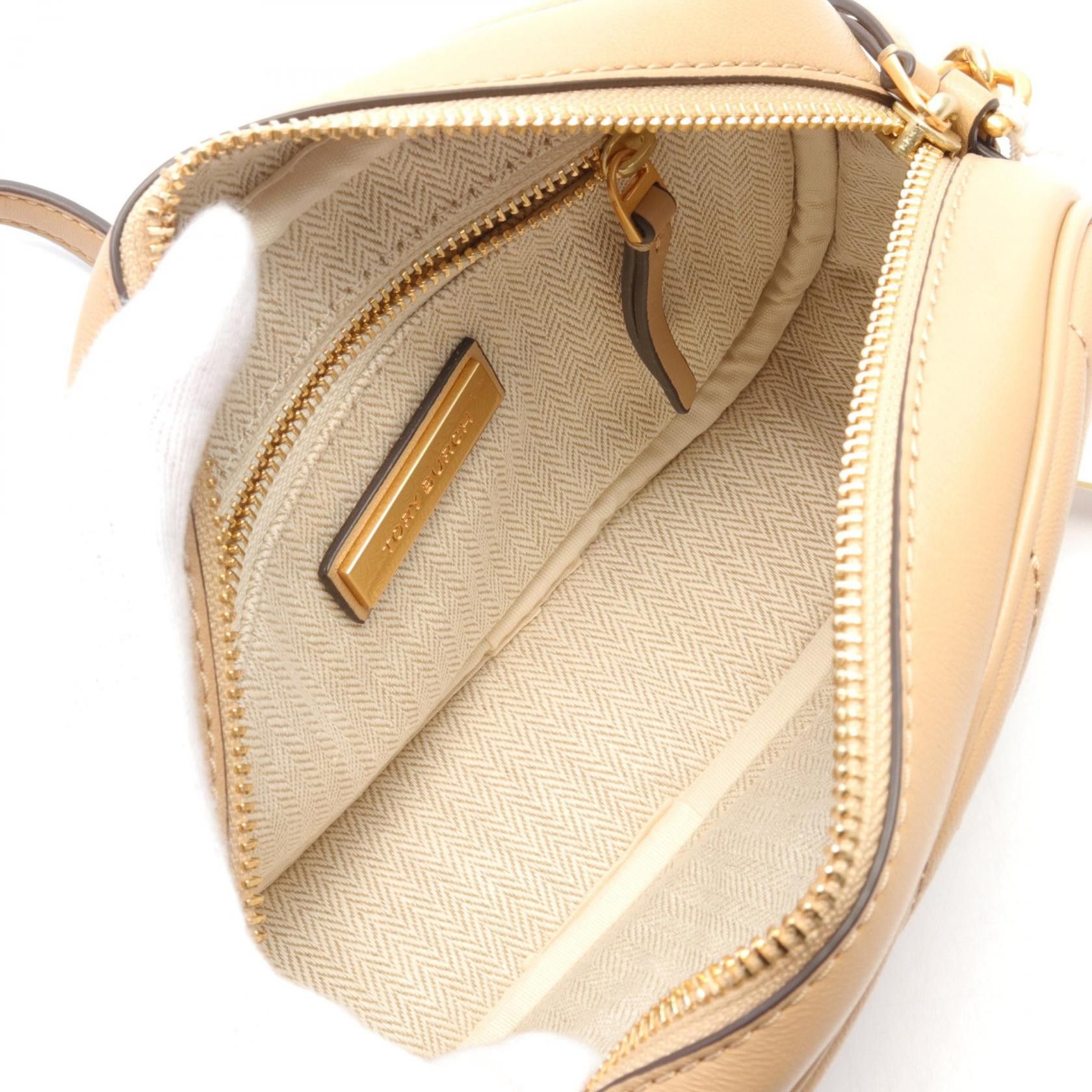 Tory Burch Tory Burch Kira Shoulder Bag Leather Beige Size ONE SIZE - 3 Thumbnail