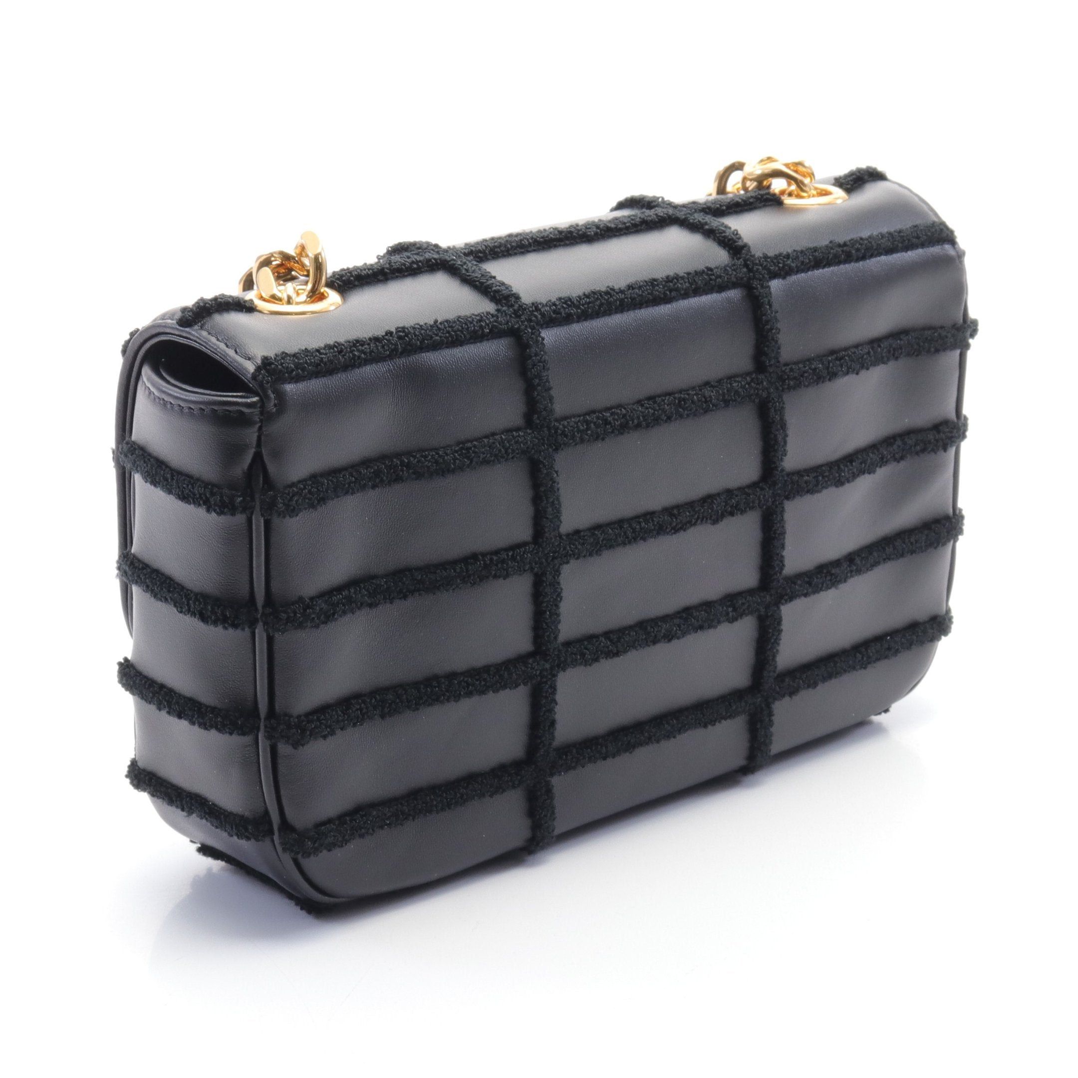 Celine Celine Monochrome Chain Shoulder Bag Leather Pile Black Size ONE SIZE - 2 Thumbnail