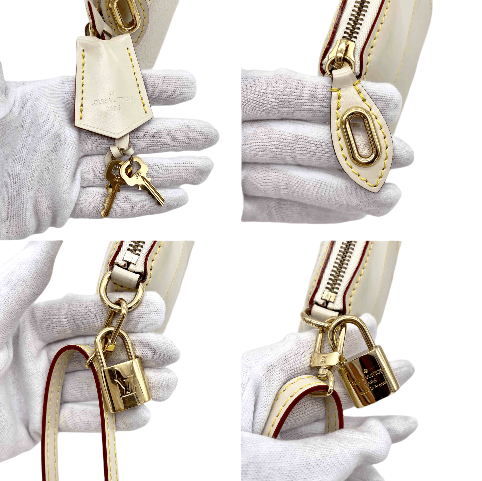 Louis Vuitton Louis Vuitton Shalian Leather Clutch Bag White Ghw Size ONE SIZE - 9 Thumbnail