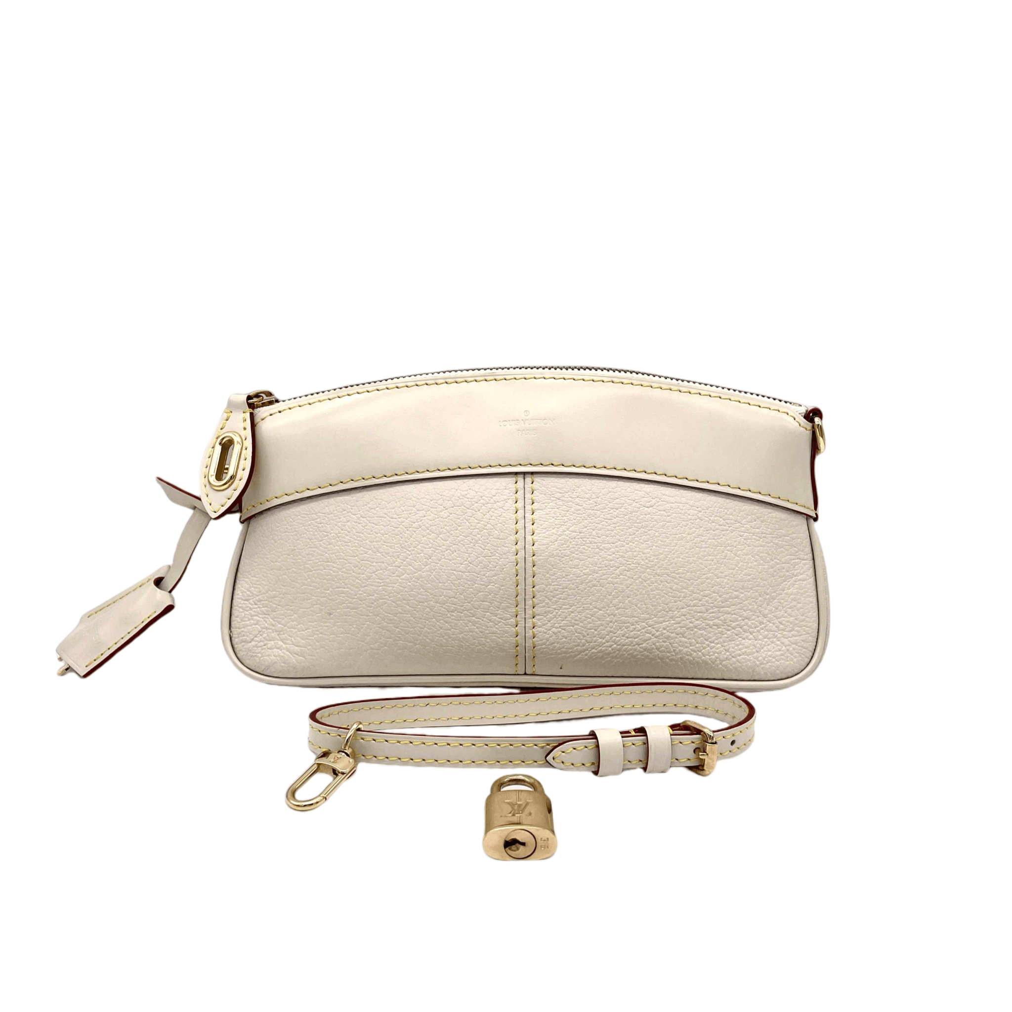 Louis Vuitton Louis Vuitton Shalian Leather Clutch Bag White Ghw Size ONE SIZE - 5 Thumbnail
