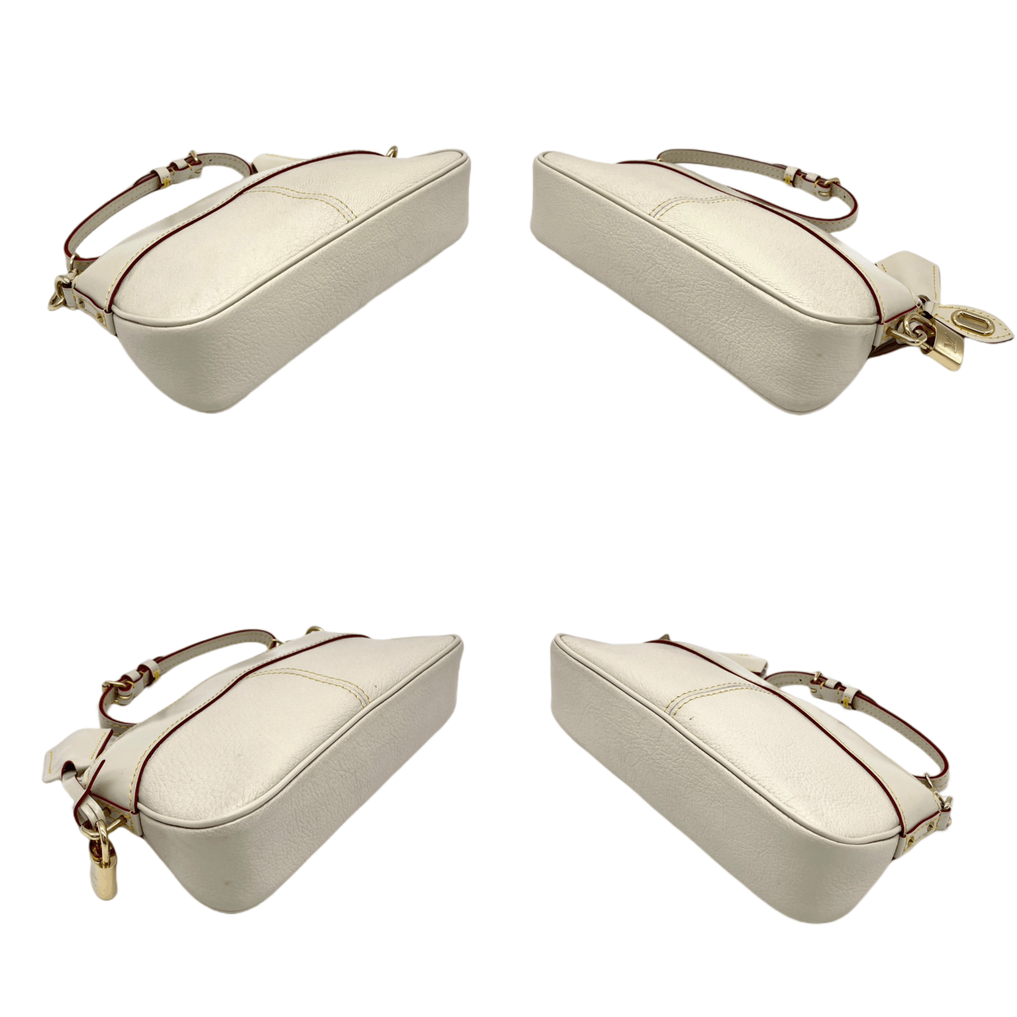 Louis Vuitton Louis Vuitton Shalian Leather Clutch Bag White Ghw Size ONE SIZE - 7 Thumbnail