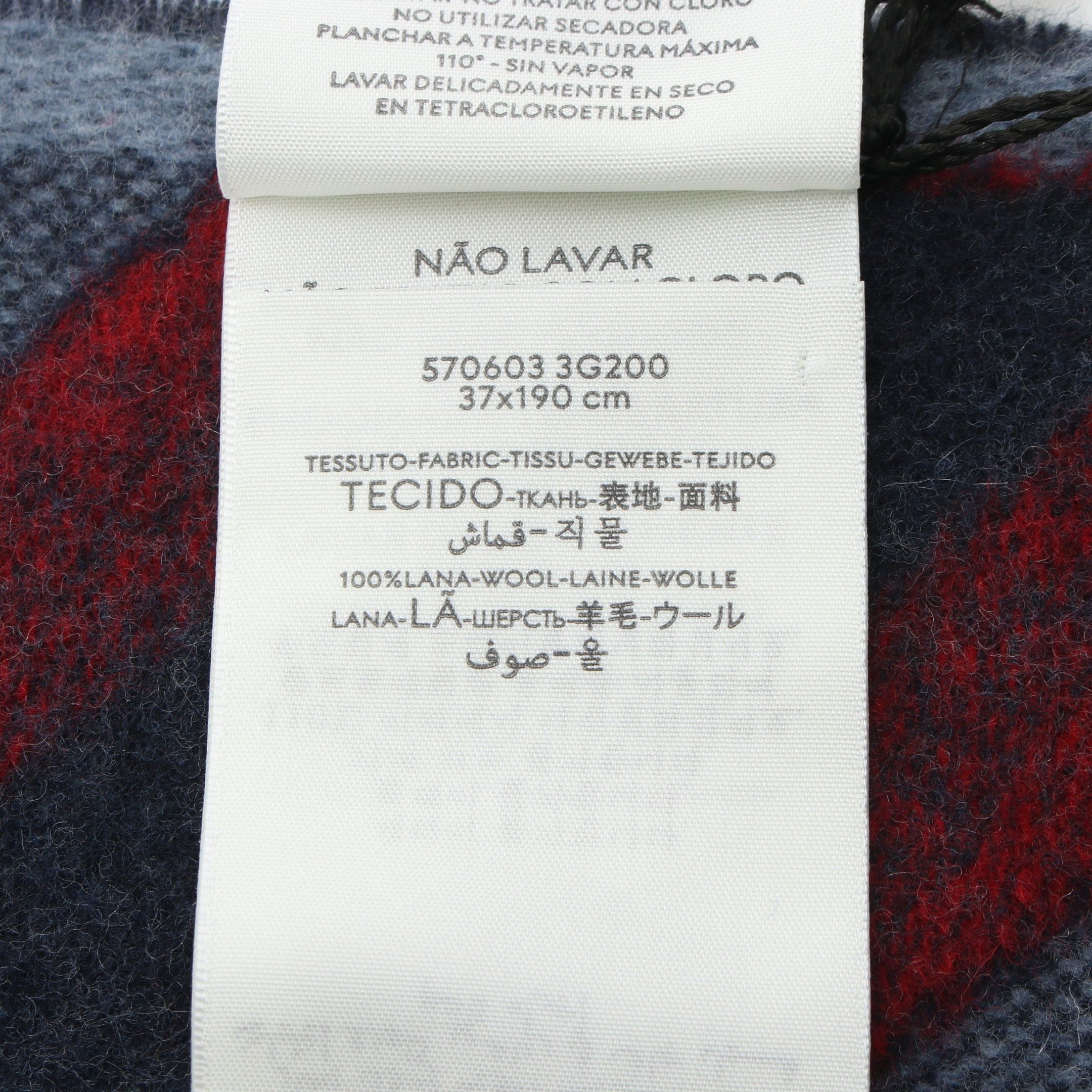 Gucci Gucci Scarf Wool Blue Gray Navy Red Size ONE SIZE - 5 Thumbnail