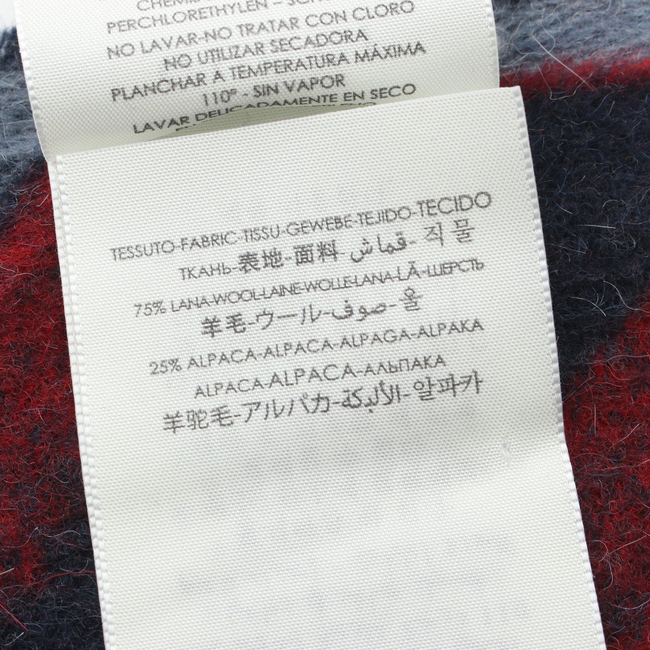 Gucci Gucci Scarf Wool Blue Gray Navy Red Size ONE SIZE - 4 Thumbnail