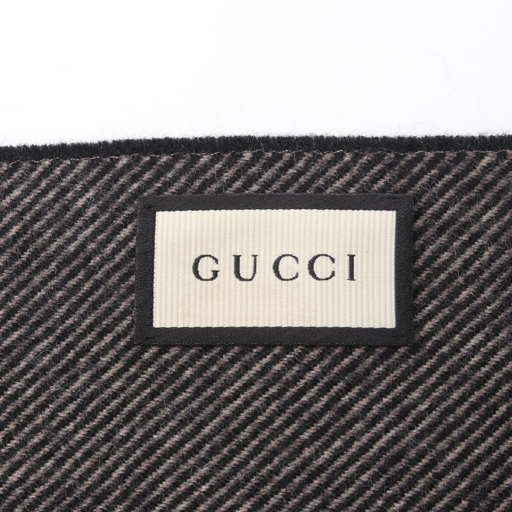 Gucci Gucci Scarf Wool Black Brown Multicolor Size ONE SIZE - 2 Thumbnail