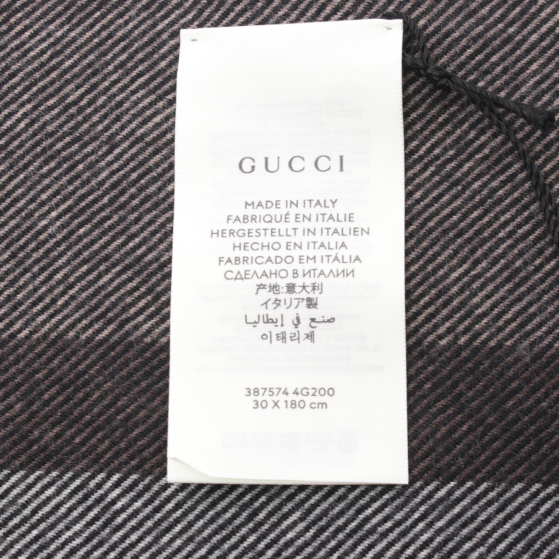 Gucci Gucci Scarf Wool Black Brown Multicolor Size ONE SIZE - 3 Thumbnail