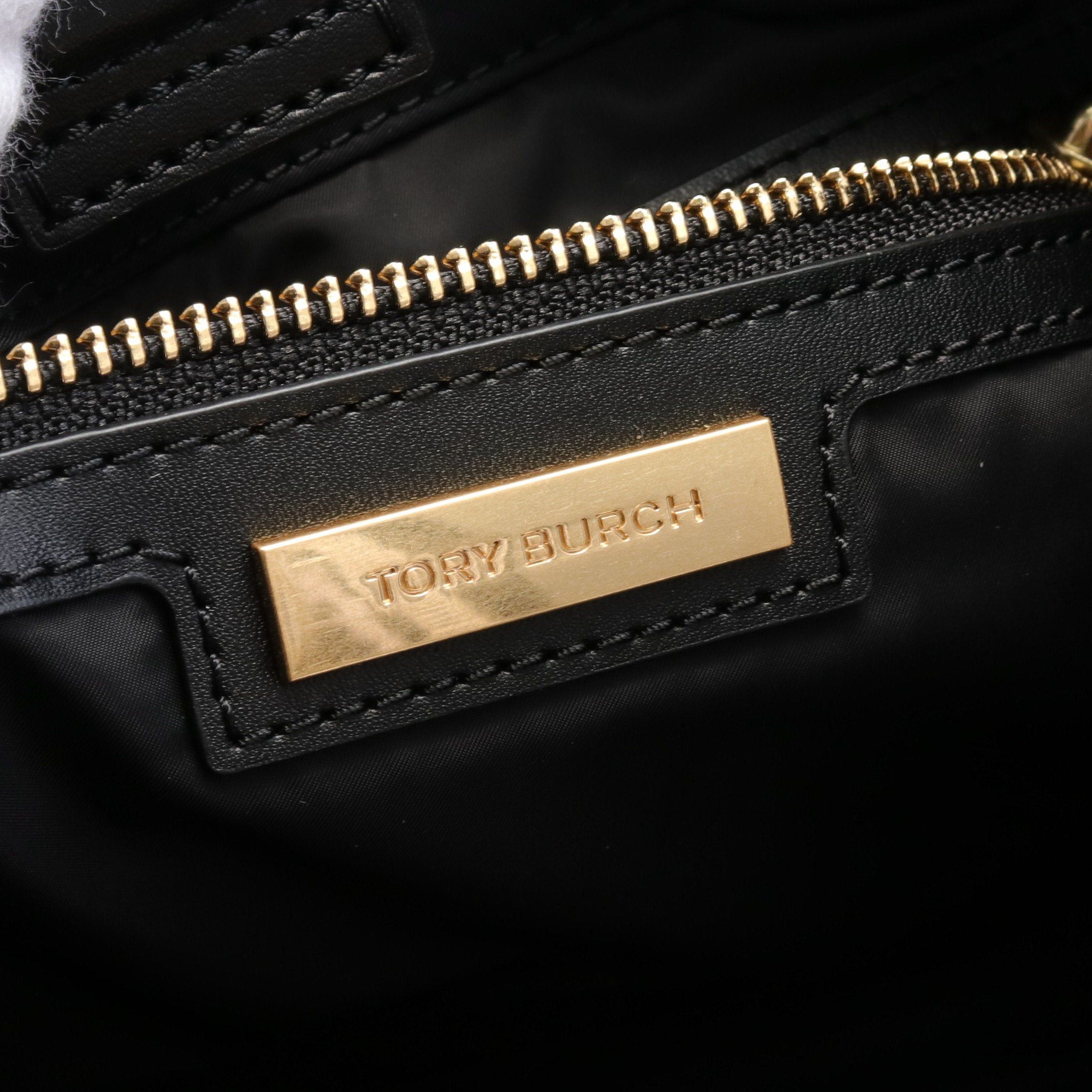 Tory Burch Tory Burch Ella Samll Tote Small Handbag Bag Nylon Fake Leather Black Size ONE SIZE - 4 Thumbnail