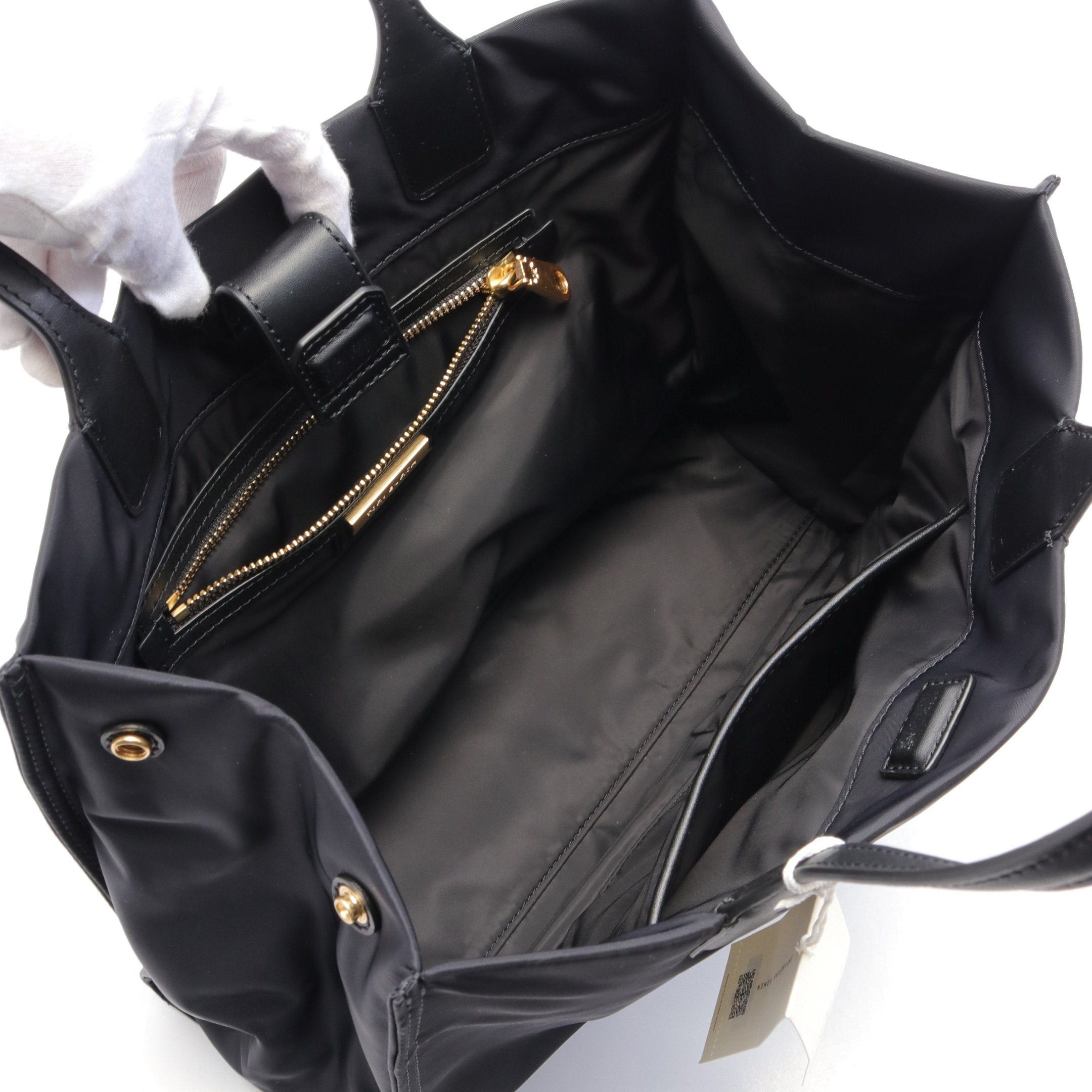 Tory Burch Tory Burch Ella Samll Tote Small Handbag Bag Nylon Fake Leather Black Size ONE SIZE - 3 Thumbnail