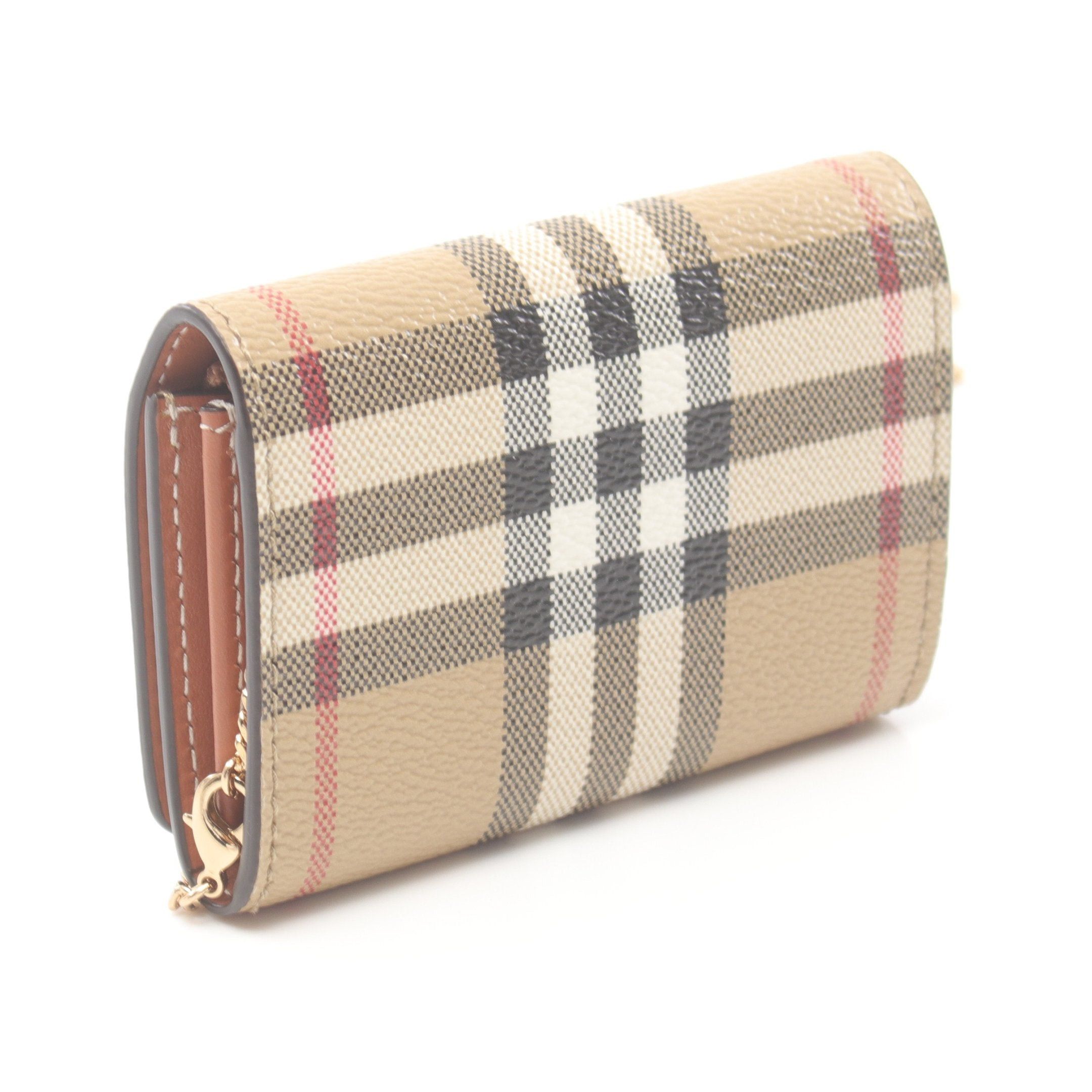 Burberry Check Coin Purse Beige Multicolor