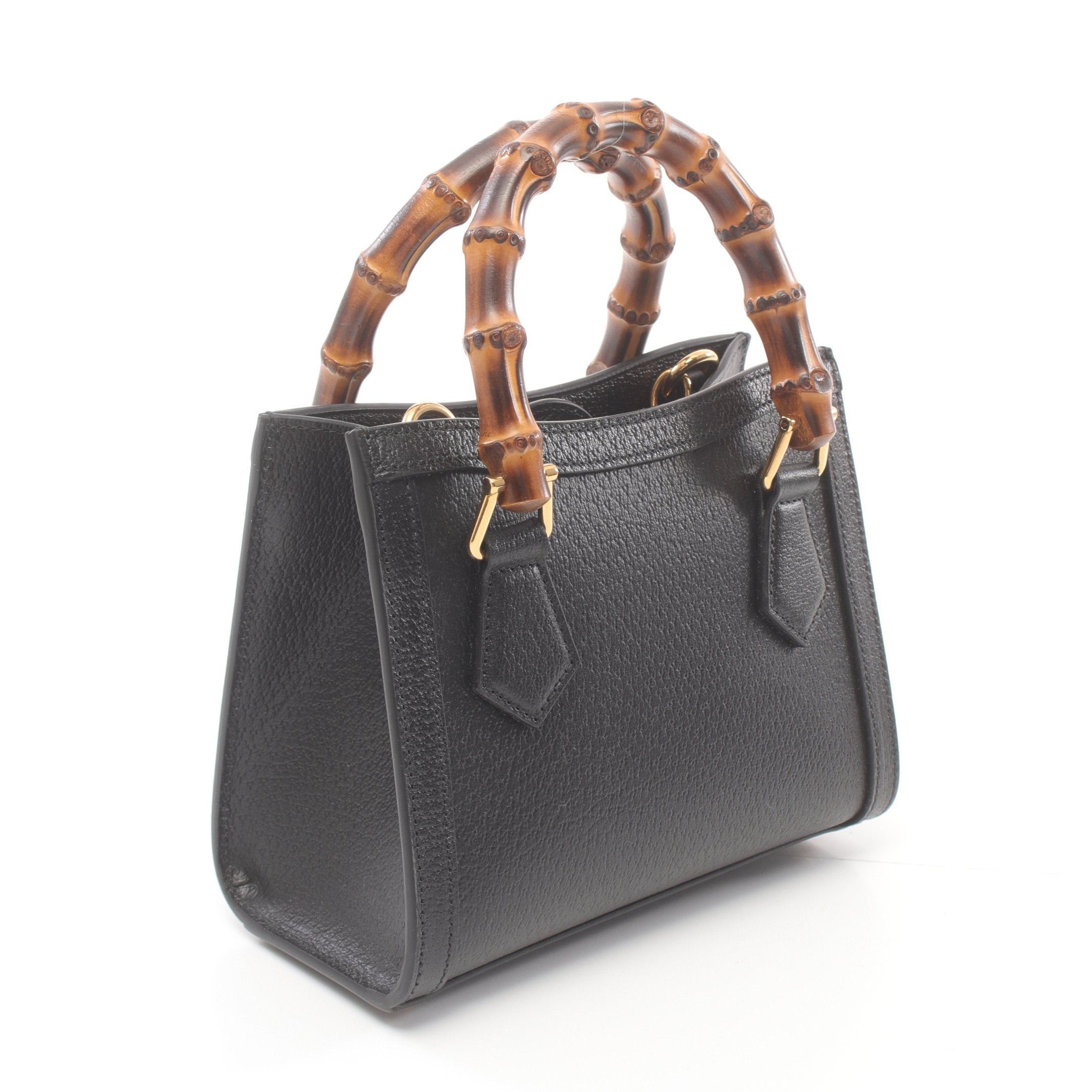 Gucci Gucci Diana Mini Bamboo Handbag Tote Bag Leather Black Size ONE SIZE - 2 Thumbnail