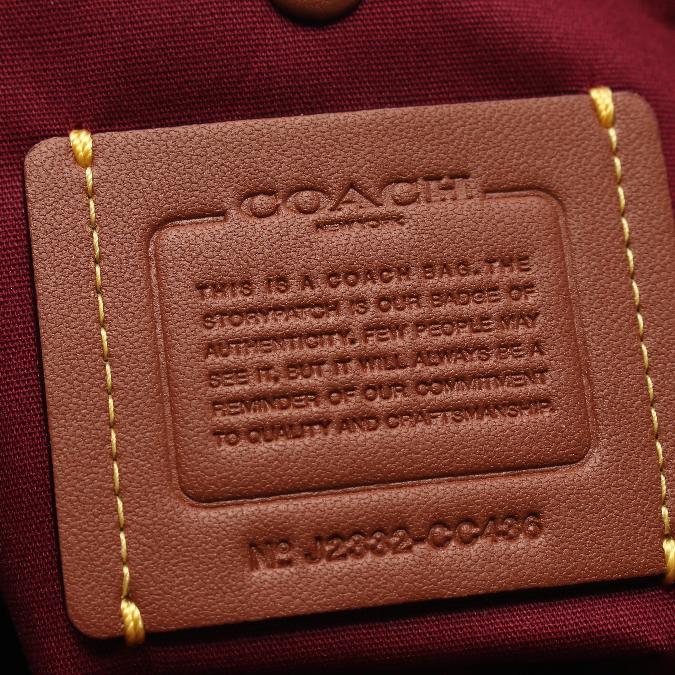 Coach Coach Carry Signature Canvas Shoulder Bag Leather Beige Red Brown Size ONE SIZE - 4 Thumbnail
