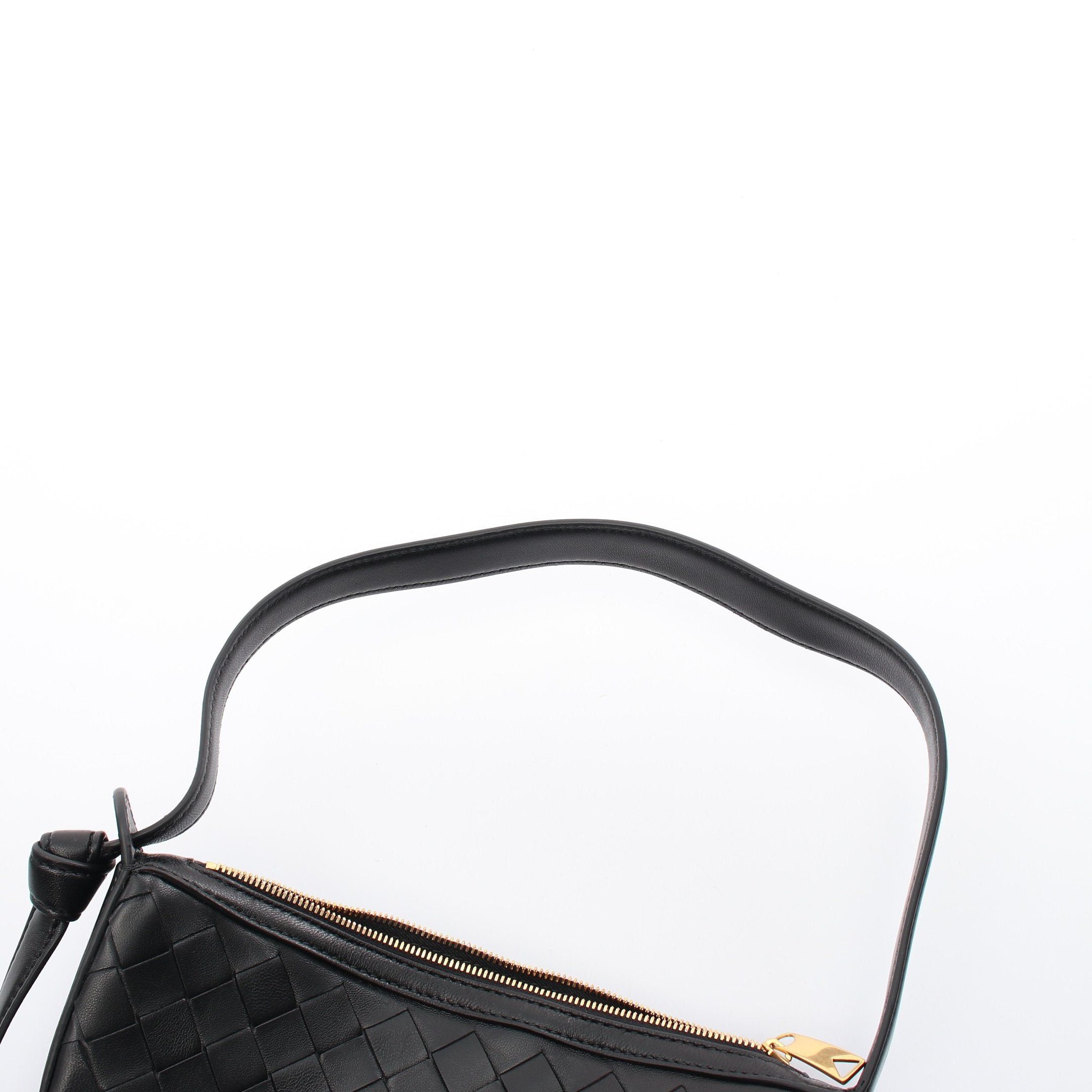 Bottega Veneta Bottega Veneta Mini Sunrise Intrecciato Shoulder Bag Leather Black Size ONE SIZE - 6 Thumbnail