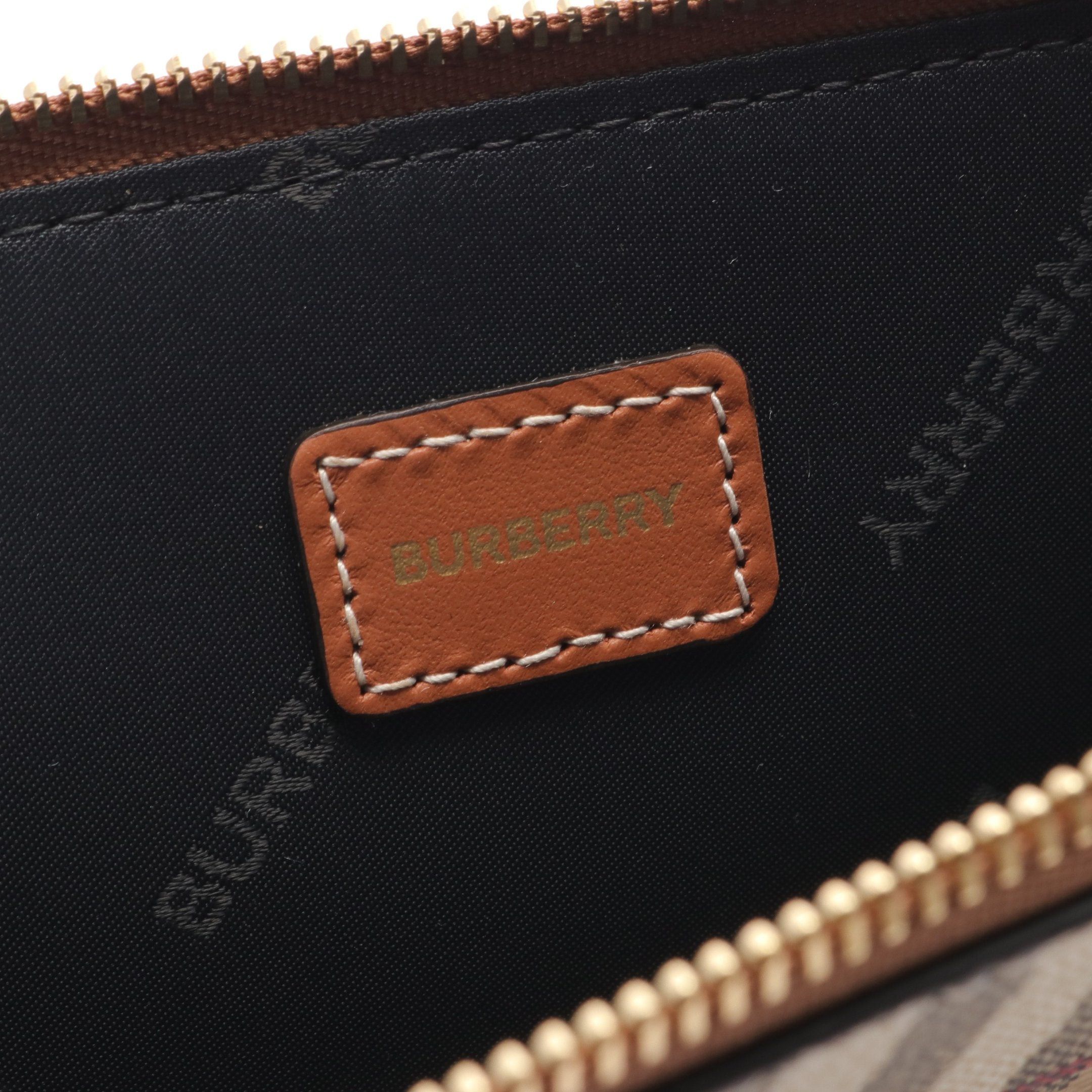Burberry Burberry Large Check Card Case Leather Light Brown Multicolor Size ONE SIZE - 4 Thumbnail