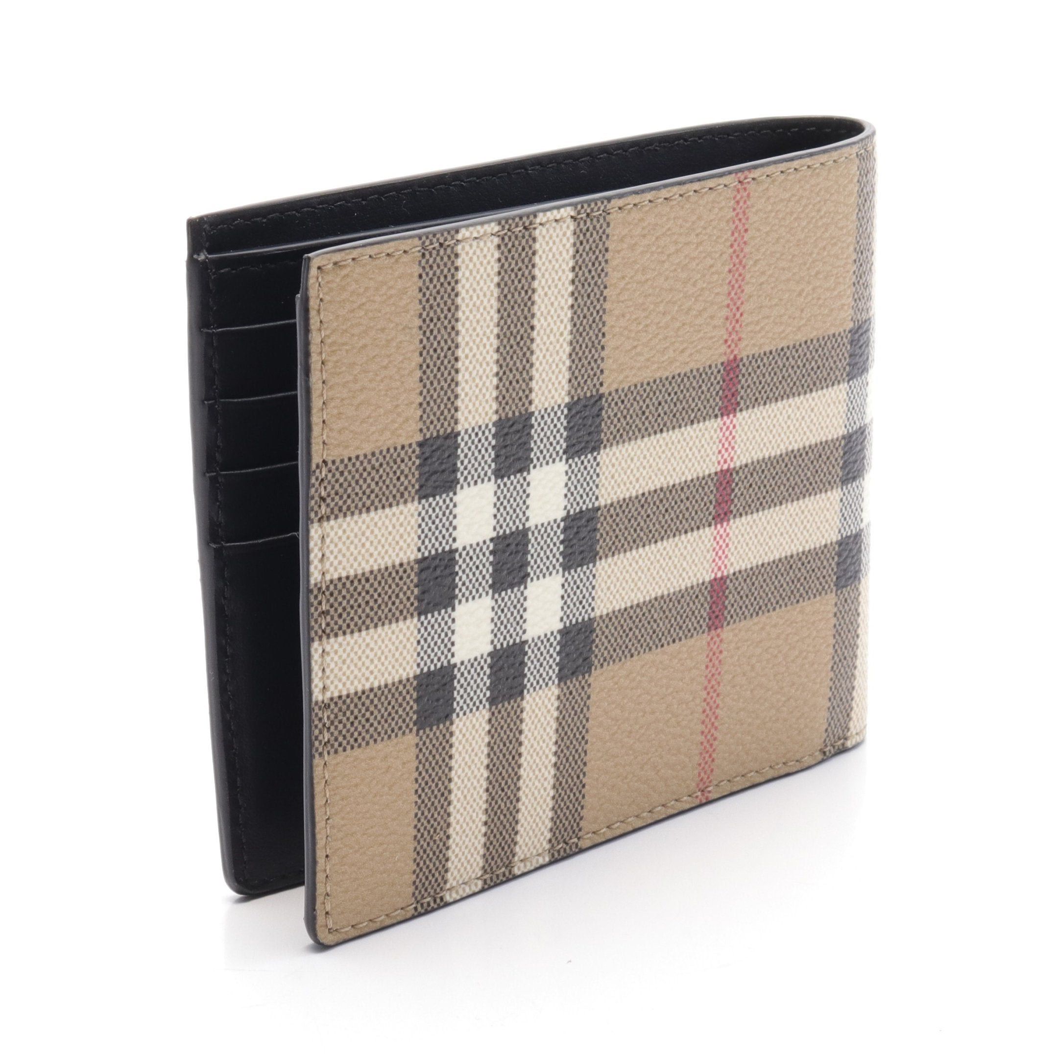Burberry Burberry Bi-Fold Wallet Check Light Brown Black Multicolor Size ONE SIZE - 2 Thumbnail