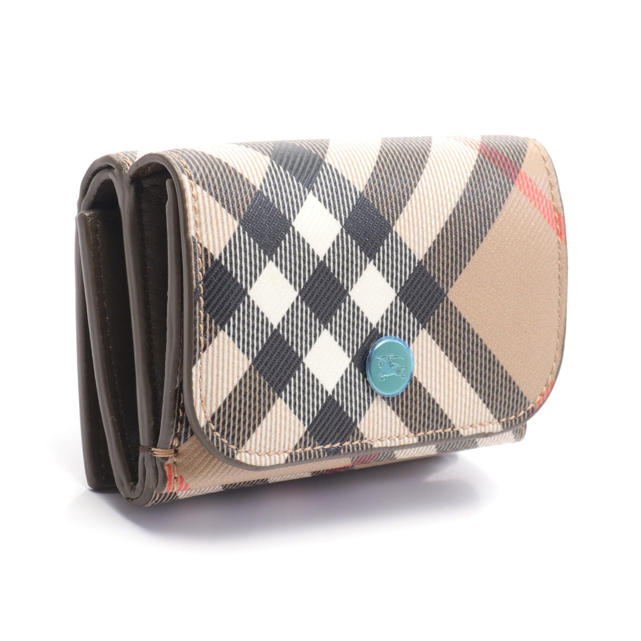 Burberry Burberry Check Compact Wallet Light Brown Black Multicolor Size ONE SIZE - 2 Thumbnail