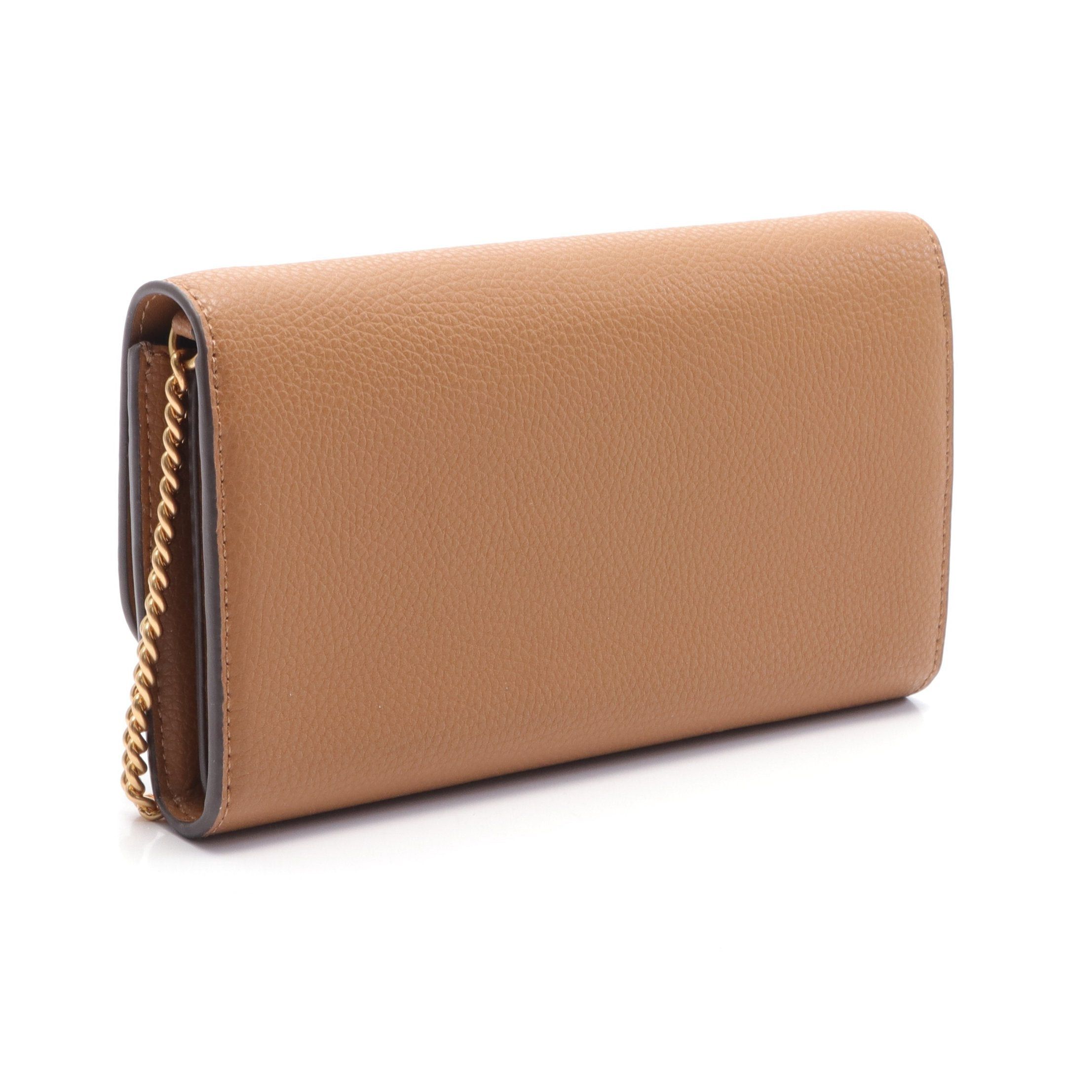 Tory Burch Tory Burch Robinson Chain Wallet Leather Brown Size ONE SIZE - 2 Thumbnail