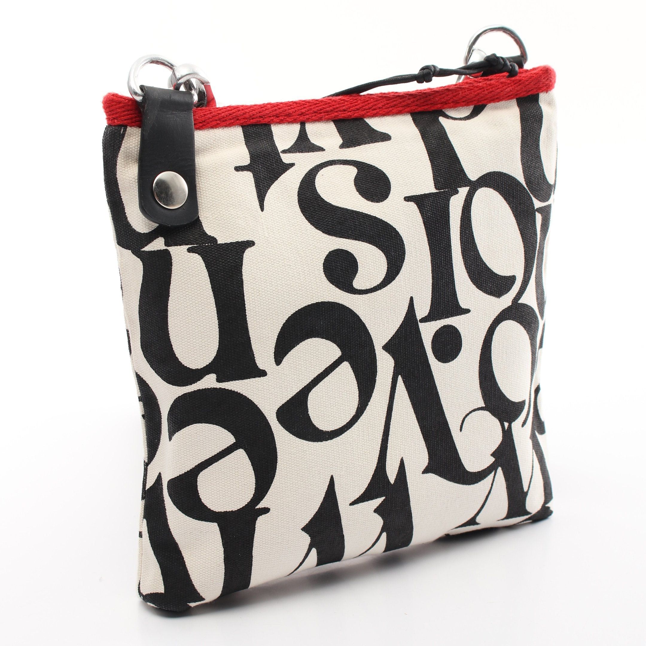 Vivienne Westwood Vivienne Westwood Jones Square Crossbody Shoulder Bag Canvas Off White Black Red Size ONE SIZE - 2 Thumbnail