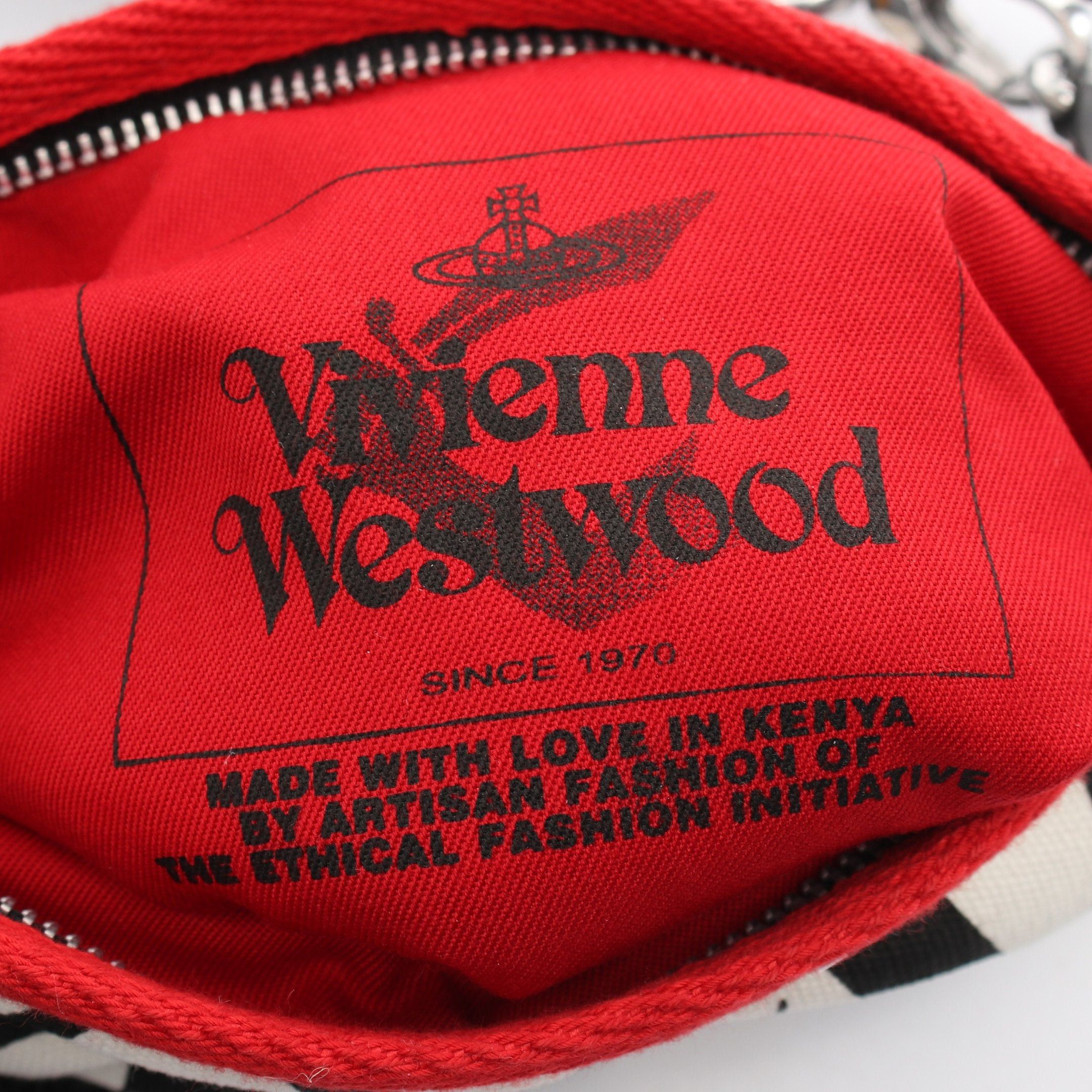 Vivienne Westwood Vivienne Westwood Jones Square Crossbody Shoulder Bag Canvas Off White Black Red Size ONE SIZE - 4 Thumbnail