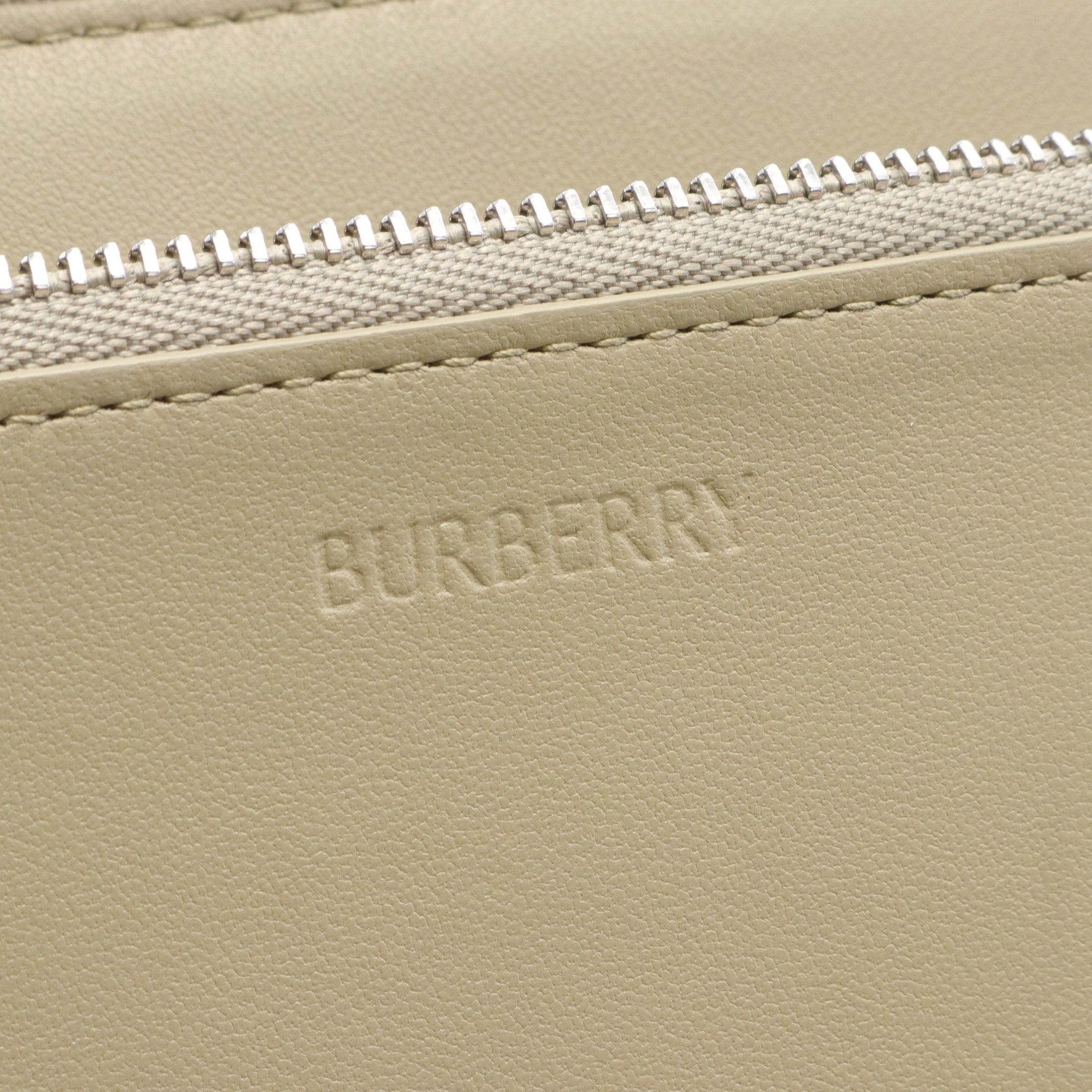 Burberry Burberry Round Zipper Long Wallet Check Canvas Gray Beige Black Multicolor Size ONE SIZE - 4 Thumbnail