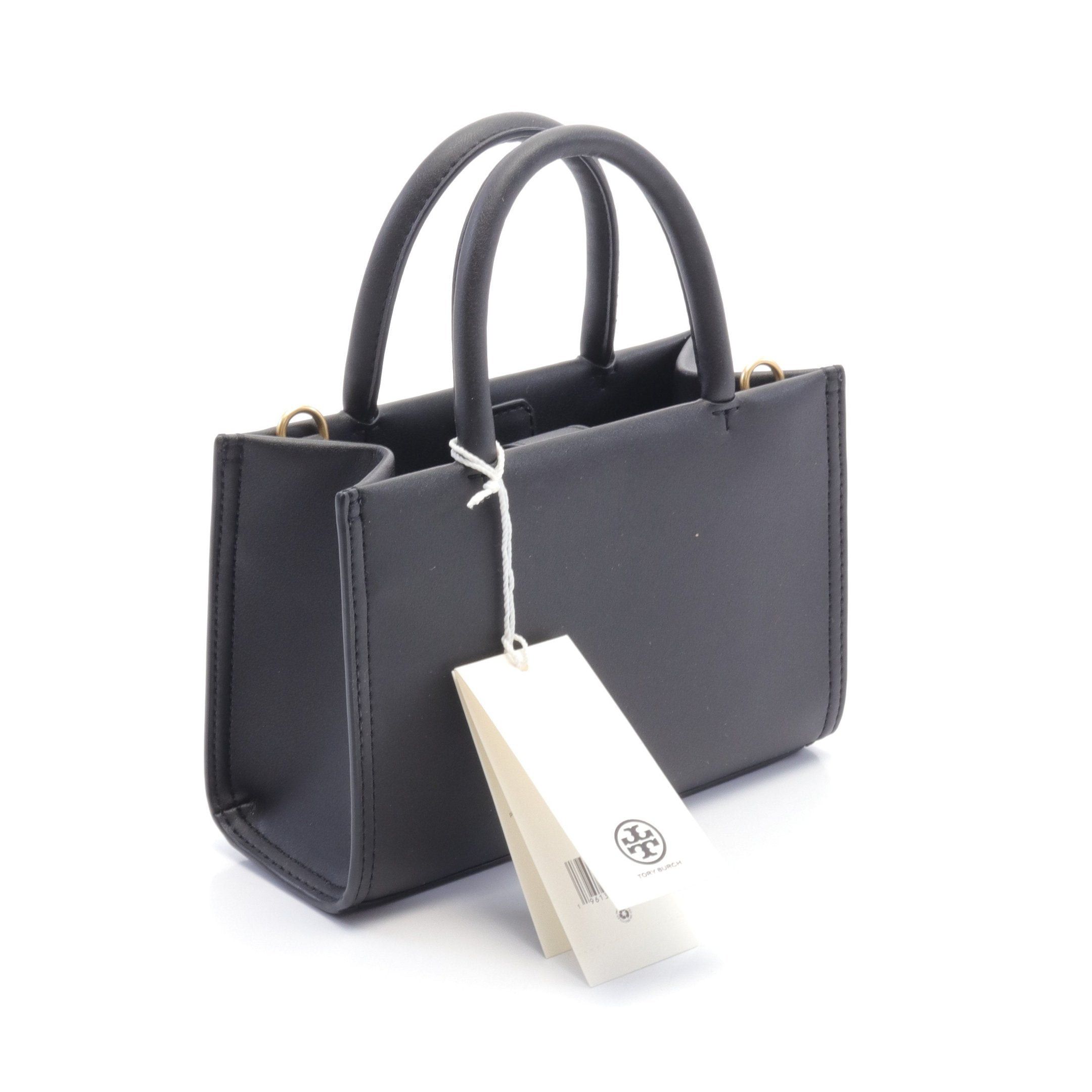 Tory Burch Tory Burch Logo Mini Bag Handbag Fake Leather Black Size ONE SIZE - 2 Thumbnail