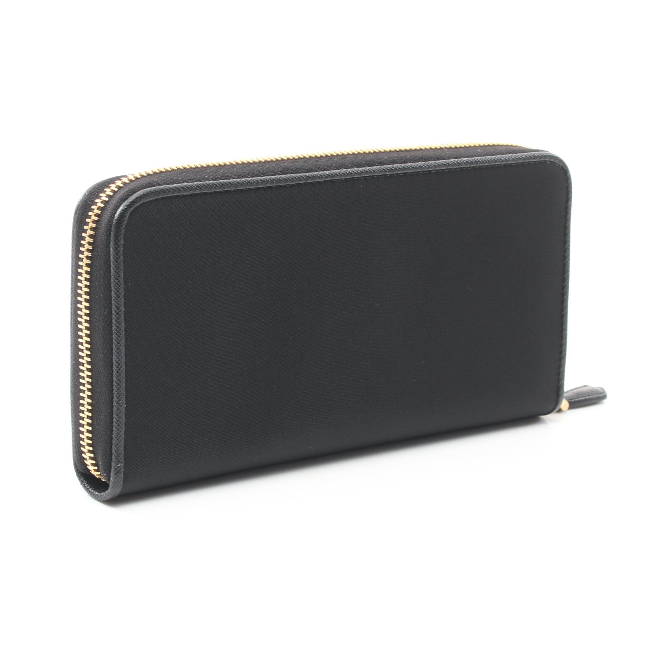 Prada Prada Round Zipper Long Wallet Nylon Saffiano Leather Black Size ONE SIZE - 2 Thumbnail