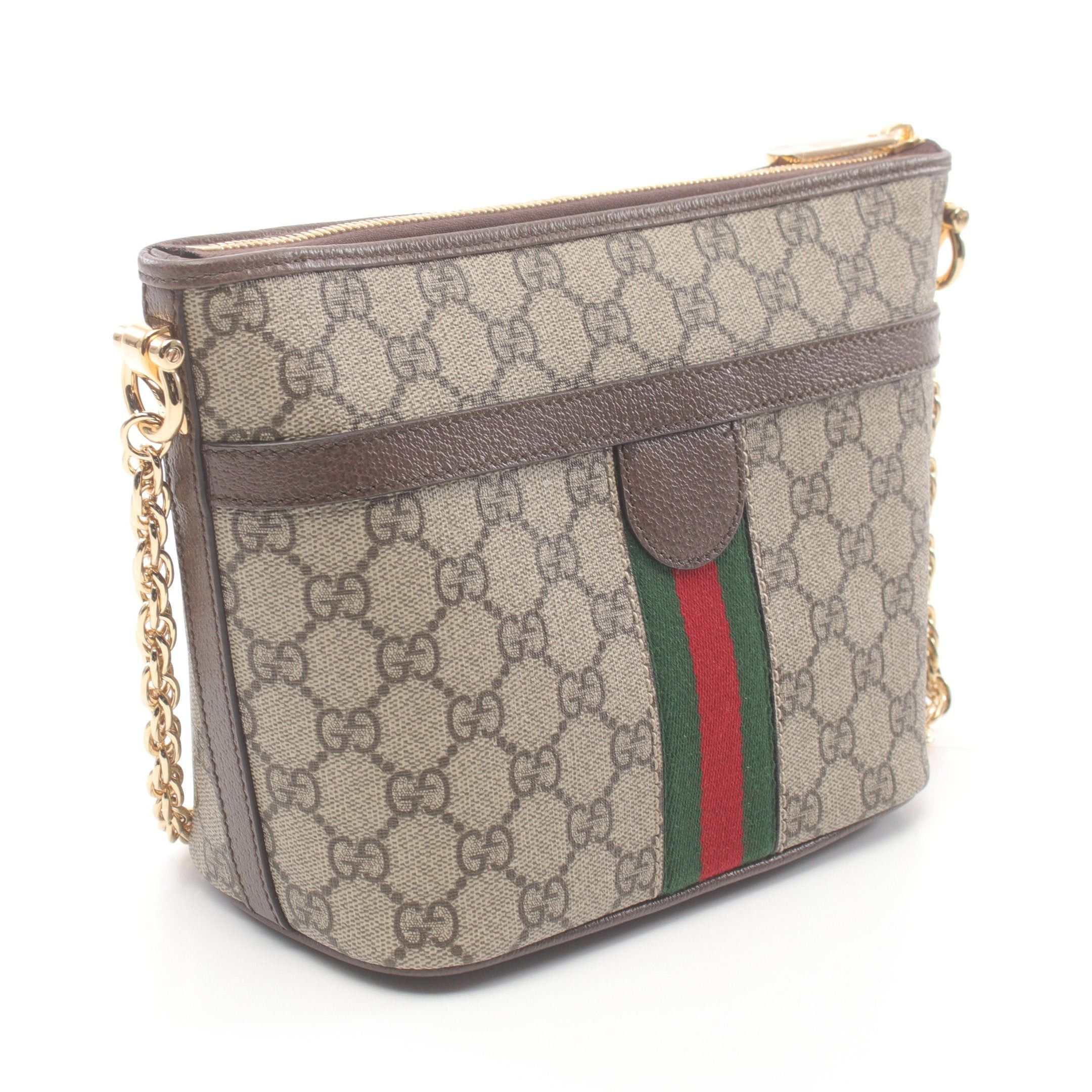 Gucci Gucci Ophidia Gg Supreme Chain Shoulder Bag Leather Beige Dark Brown Multicolor Size ONE SIZE - 2 Thumbnail