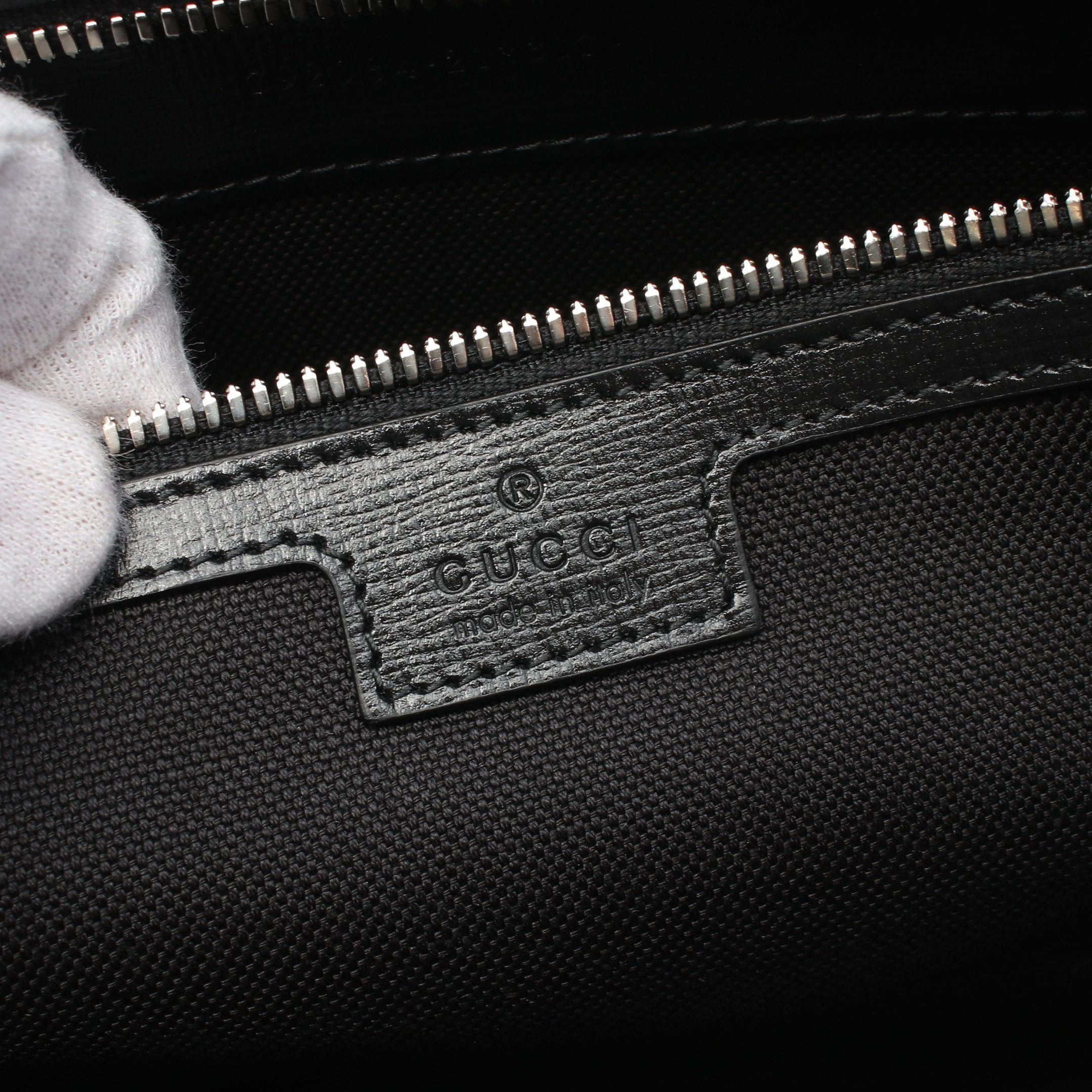 Gucci Gucci Interlocking G Gg Supreme Clutch Bag Shoulder Leather Black Dark Gray Size ONE SIZE - 4 Thumbnail