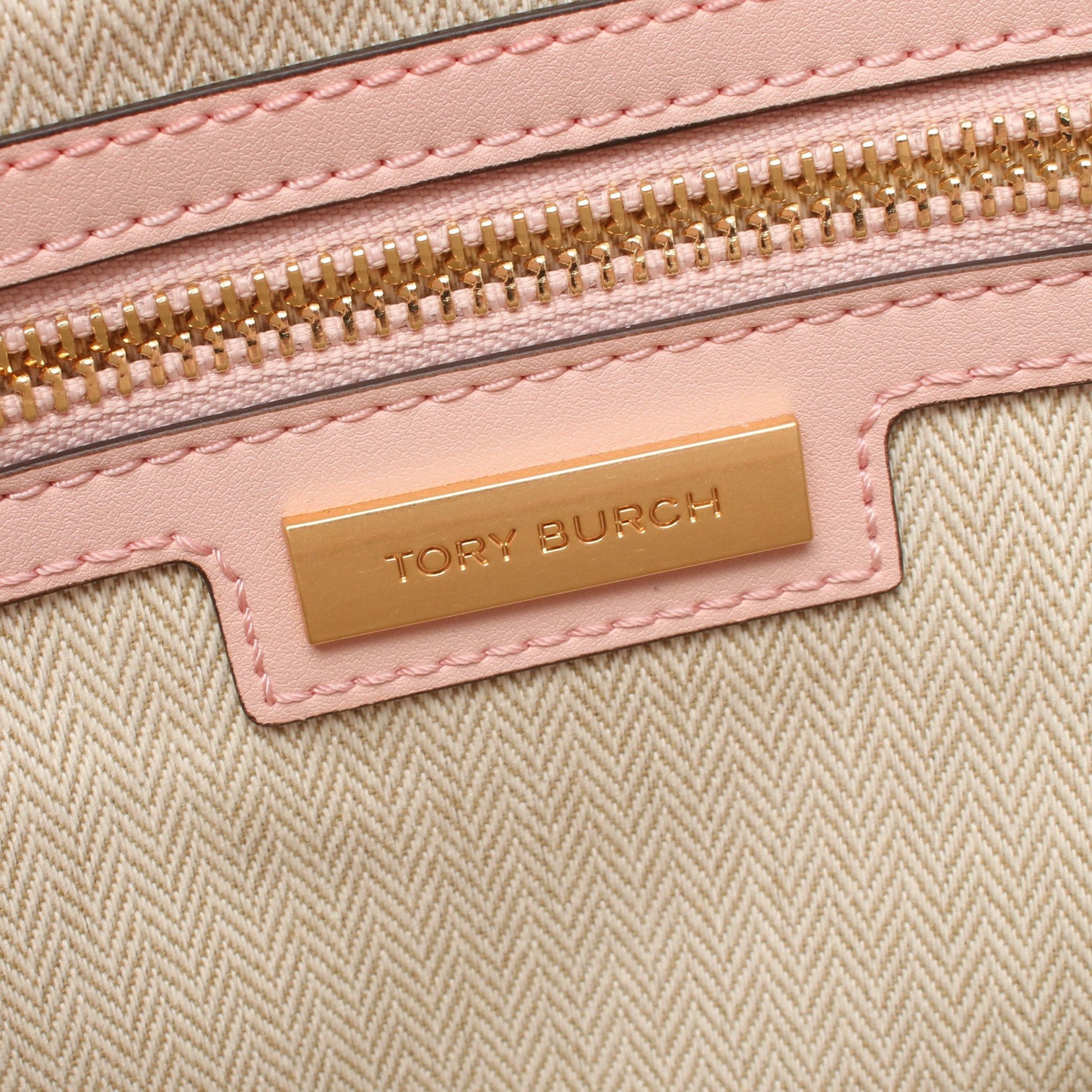 Tory Burch Tory Burch Ella Bio Small Tote Handbag Bag Fake Leather Pink Beige Size ONE SIZE - 4 Thumbnail