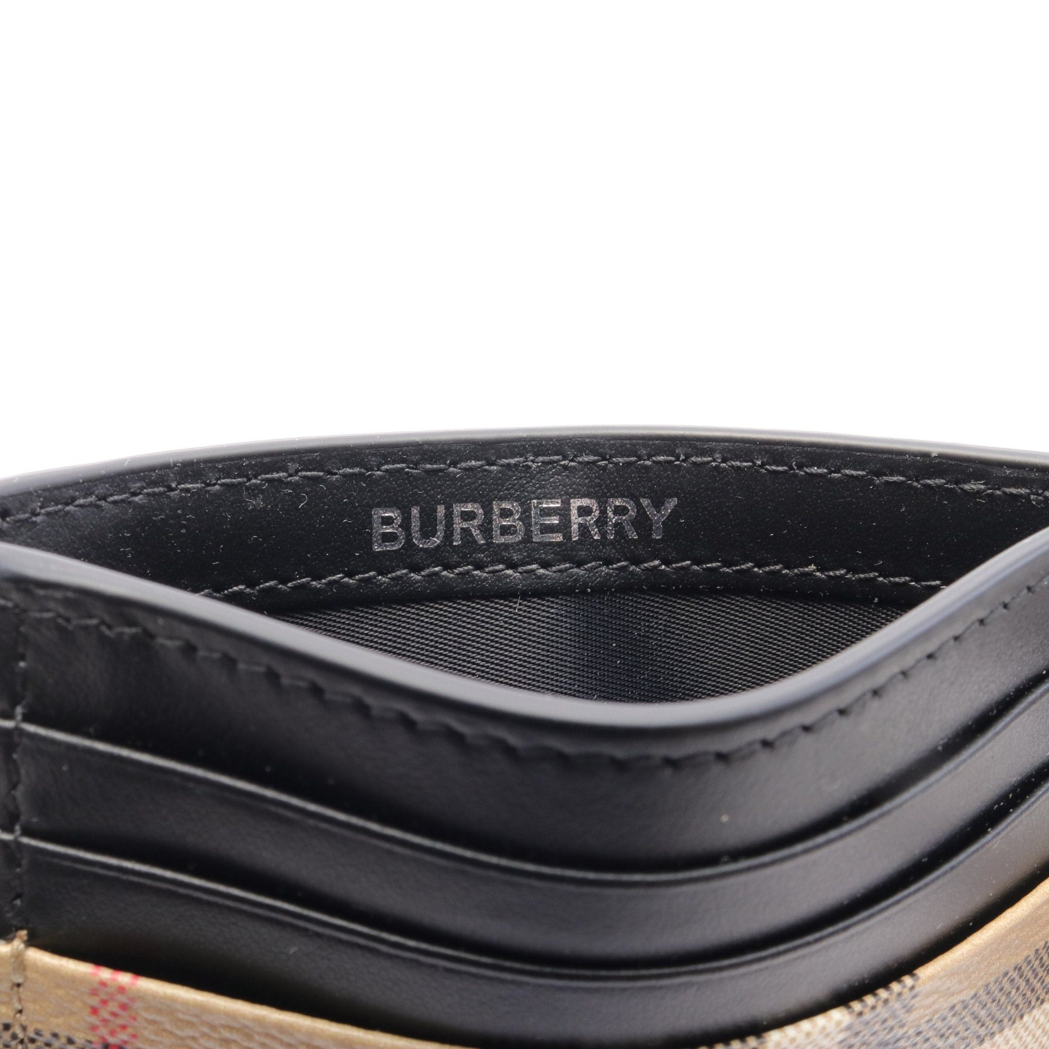 Burberry Burberry Check Card Case Leather Beige Black Multicolor Size ONE SIZE - 4 Thumbnail