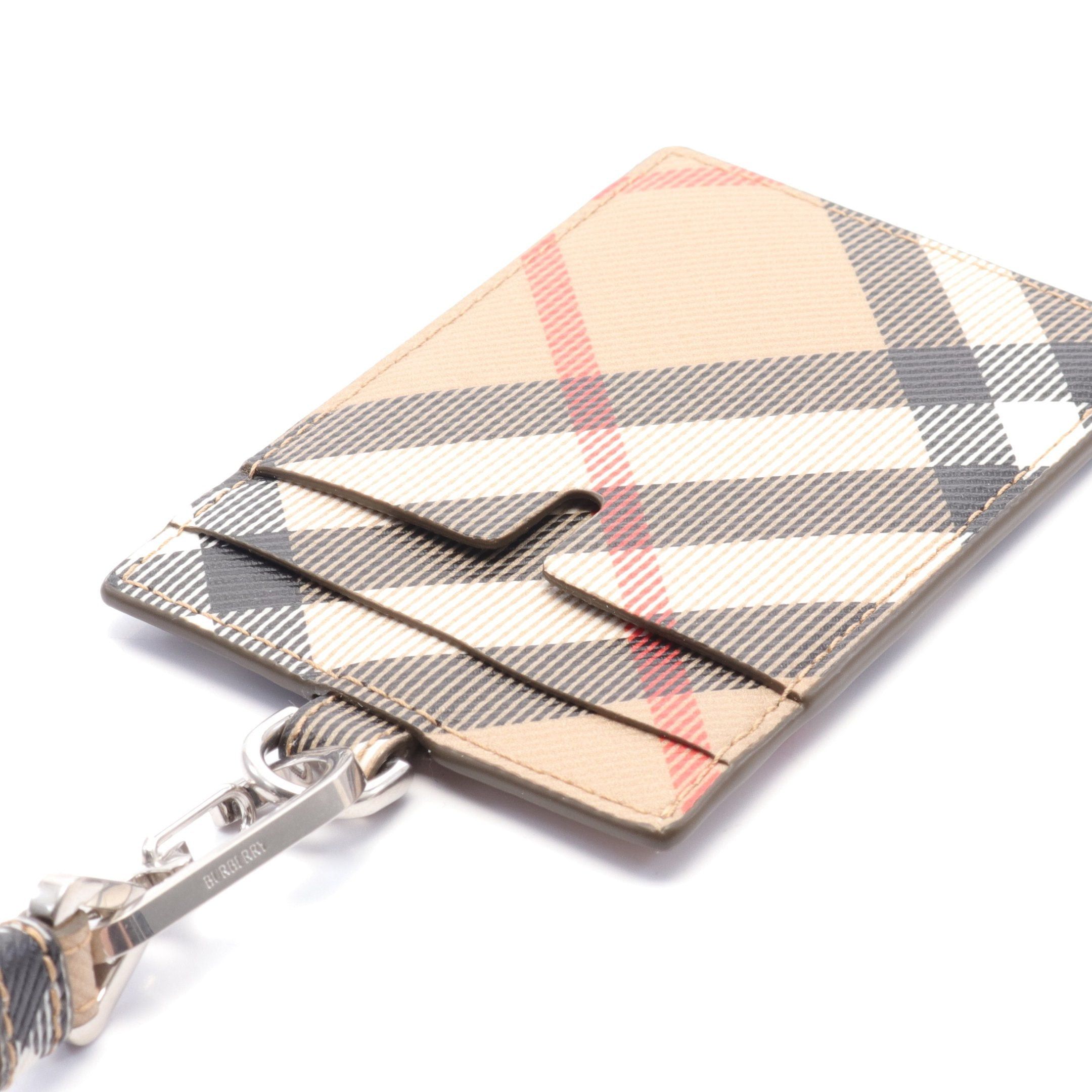 Burberry Burberry Card Case Check Beige Black Multicolor With Neck Strap Size ONE SIZE - 3 Thumbnail