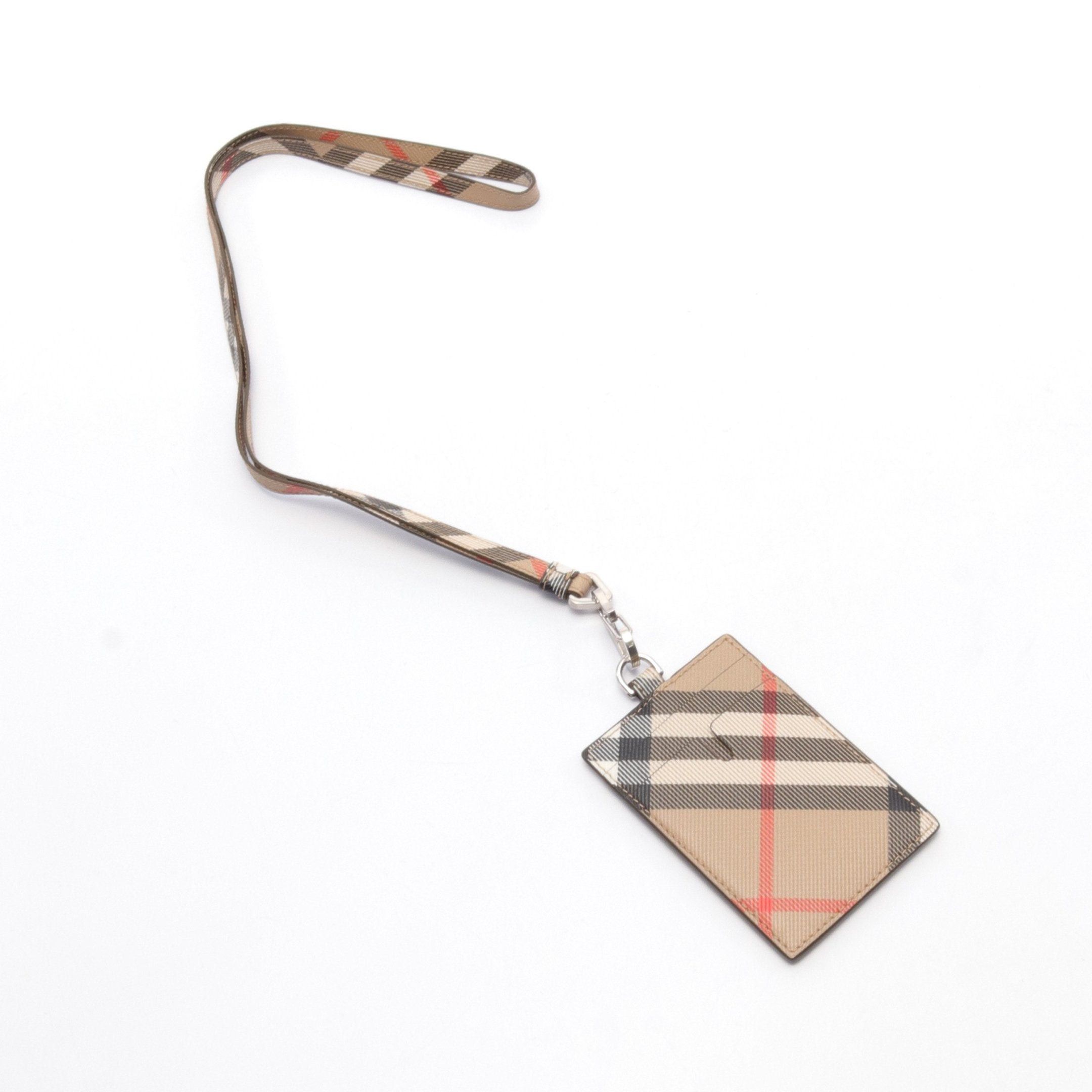 Burberry Burberry Card Case Check Beige Black Multicolor With Neck Strap Size ONE SIZE - 2 Thumbnail