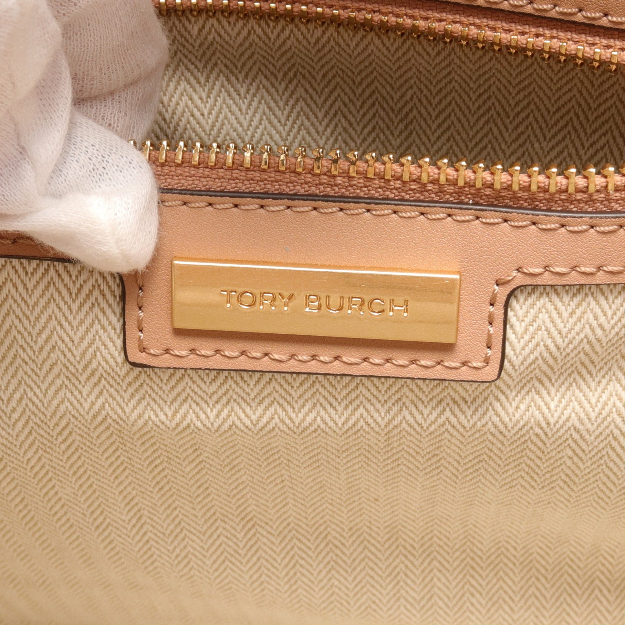 Tory Burch Tory Burch Ella Bio Small Tote Handbag Bag Fake Leather Pink Beige Size ONE SIZE - 4 Thumbnail