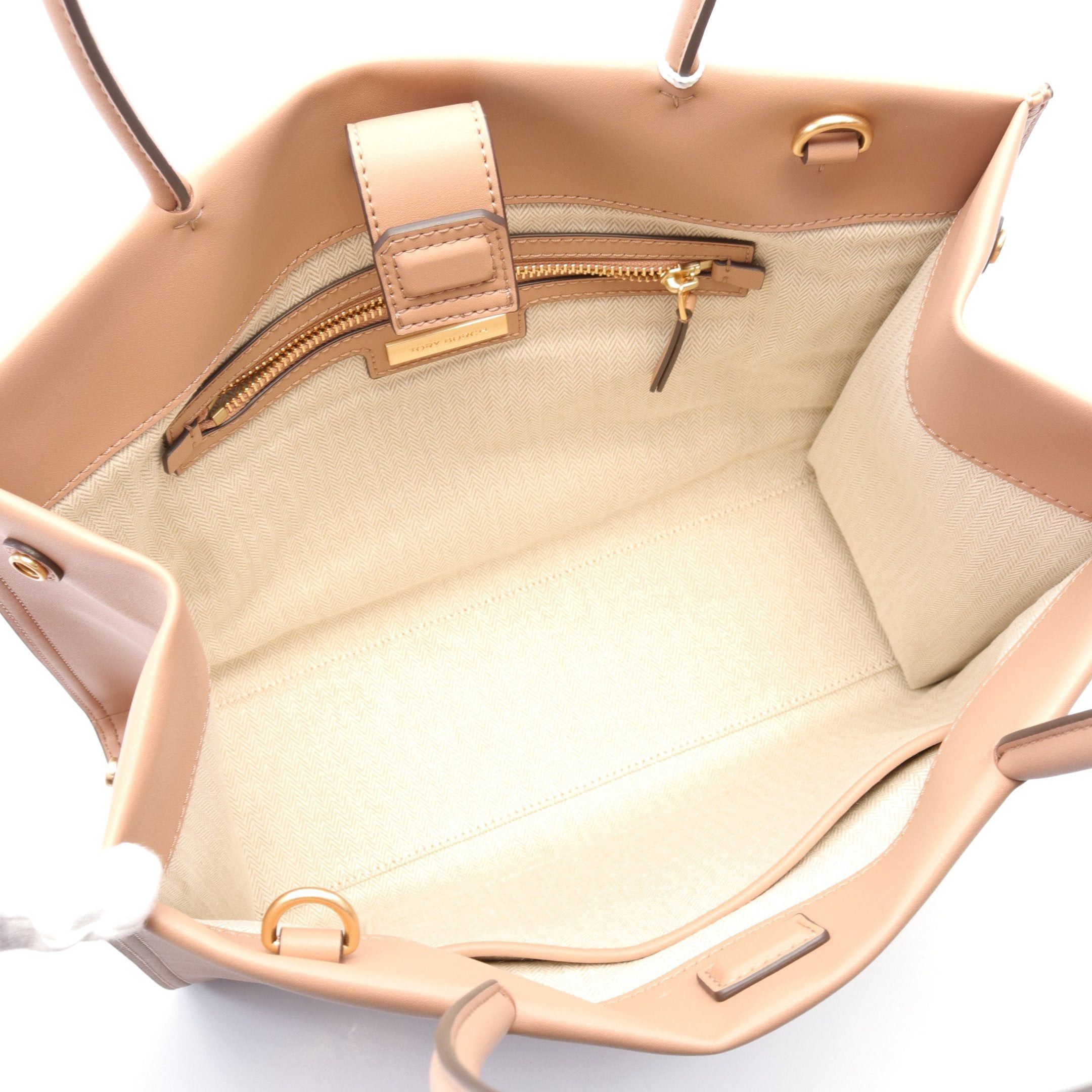 Tory Burch Tory Burch Ella Bio Small Tote Handbag Bag Fake Leather Pink Beige Size ONE SIZE - 3 Thumbnail