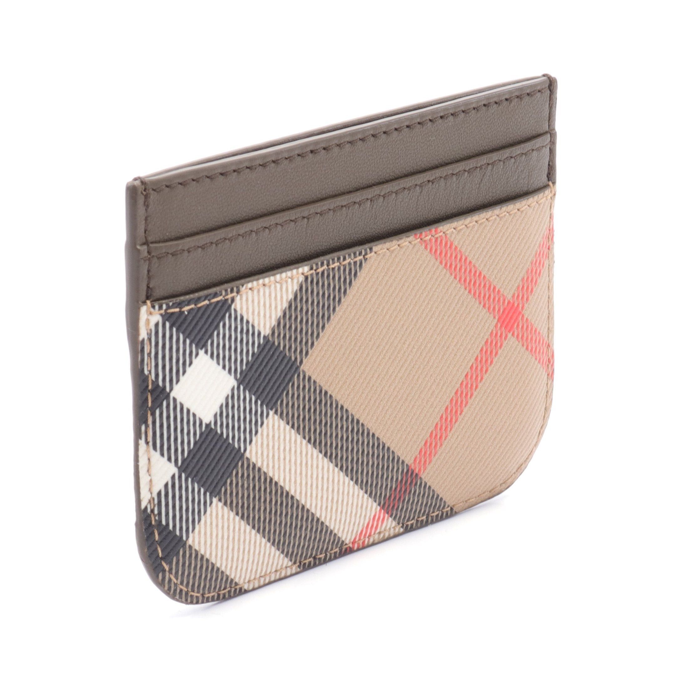 Burberry Burberry Check Card Case Leather Beige Brown Multicolor Size ONE SIZE - 2 Thumbnail