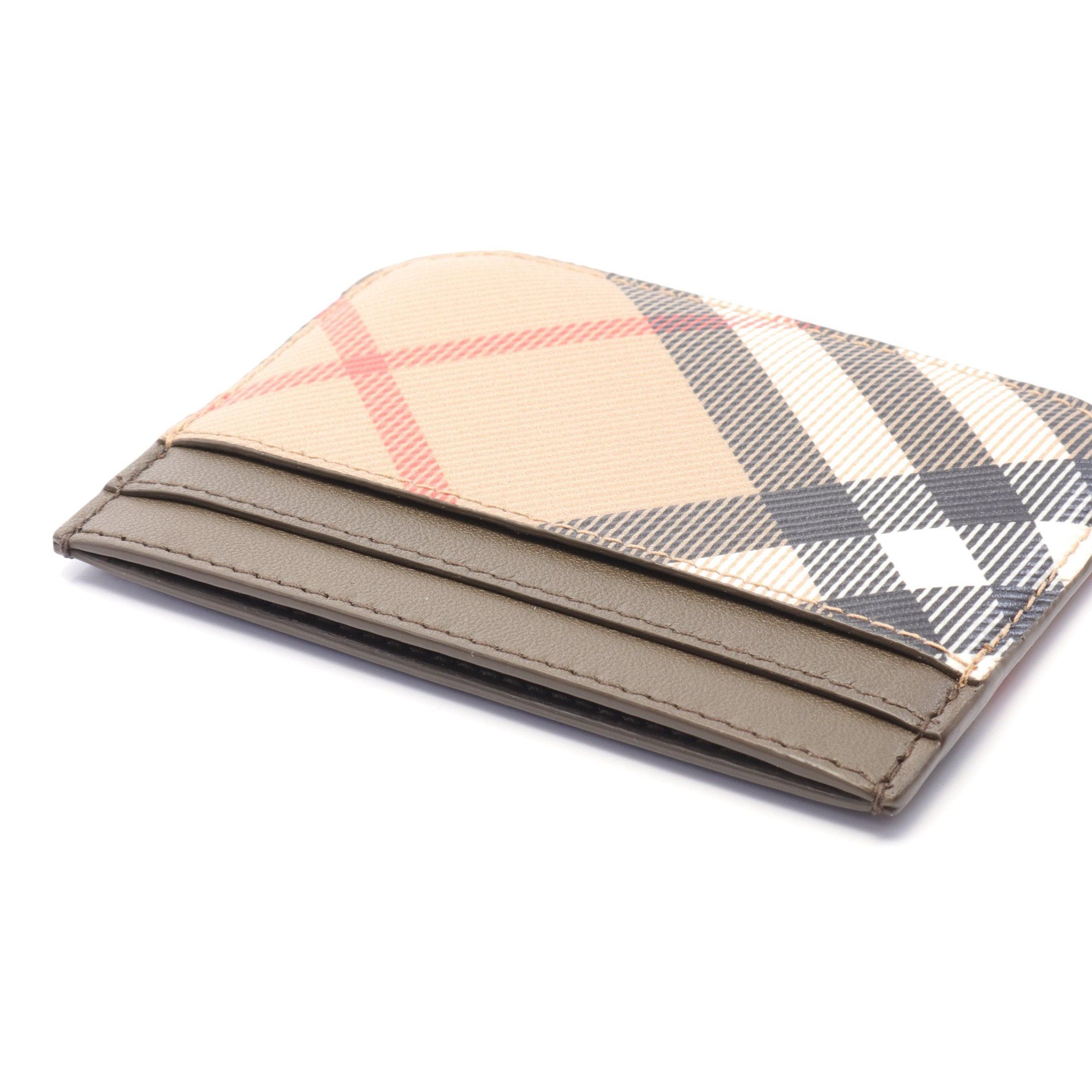 Burberry Burberry Check Card Case Leather Beige Brown Multicolor Size ONE SIZE - 3 Thumbnail